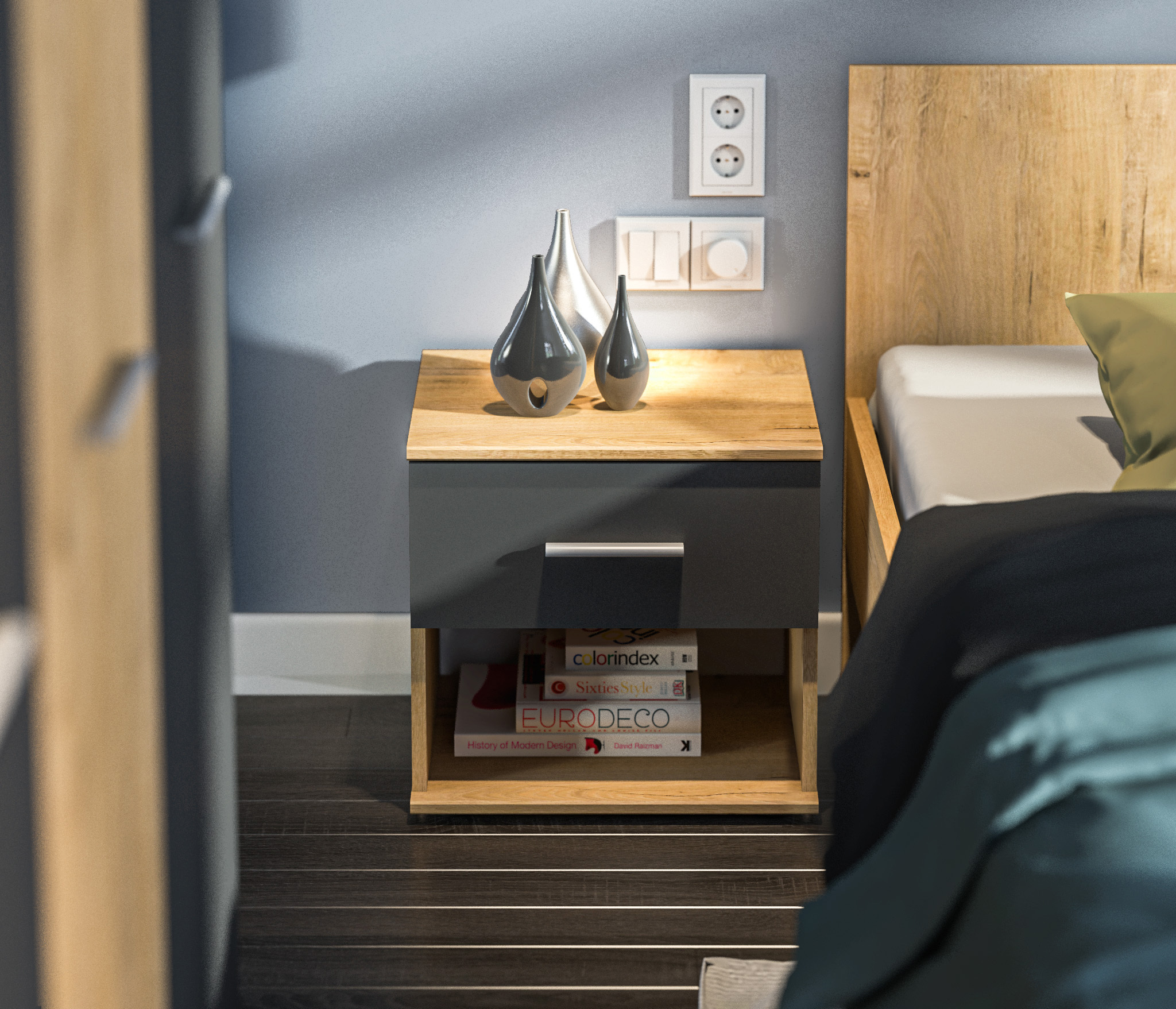 Изображение товара Тумба прикроватная Столплит 45x44x35 см с ящиком и полкой