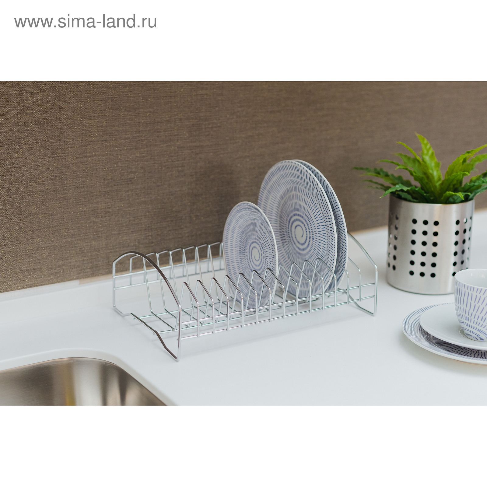 Изображение товара Сушилка для посуды Доляна 3467622 20x30 см металл хромирована