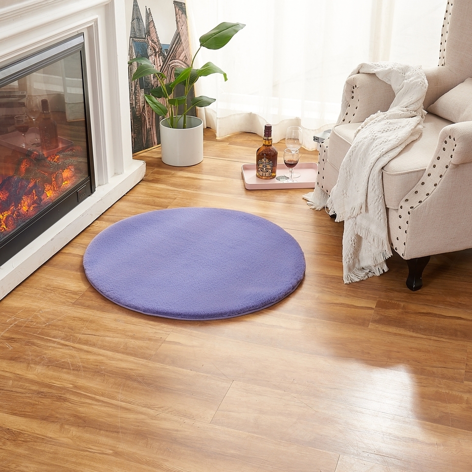 Изображение товара Круглый декоративный ковер Bingo из полиэстера 80 см лавандовый