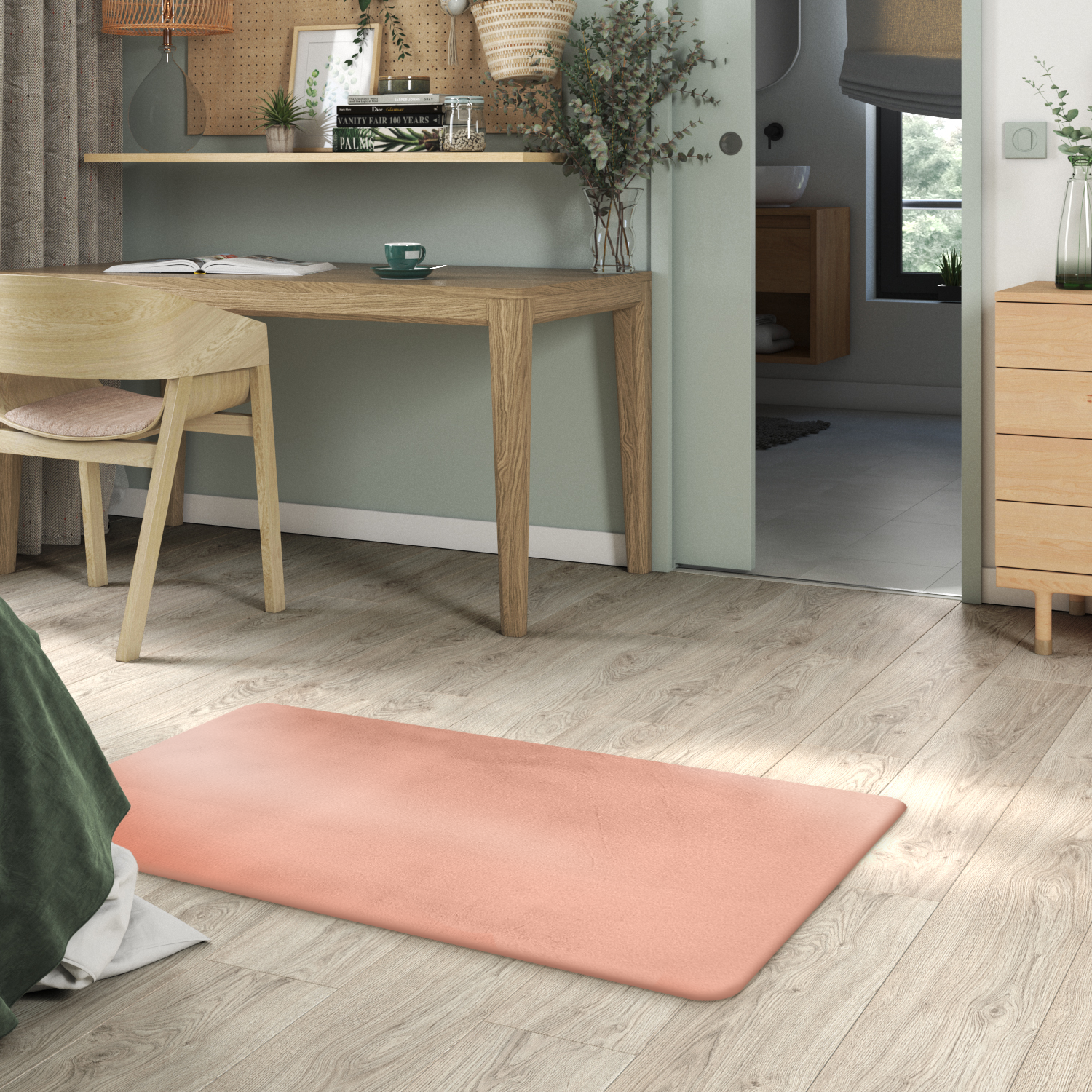 Изображение товара Искусственный ковер-шкура Inspire Bianca 60x110 см розовая для гостиной и спальни