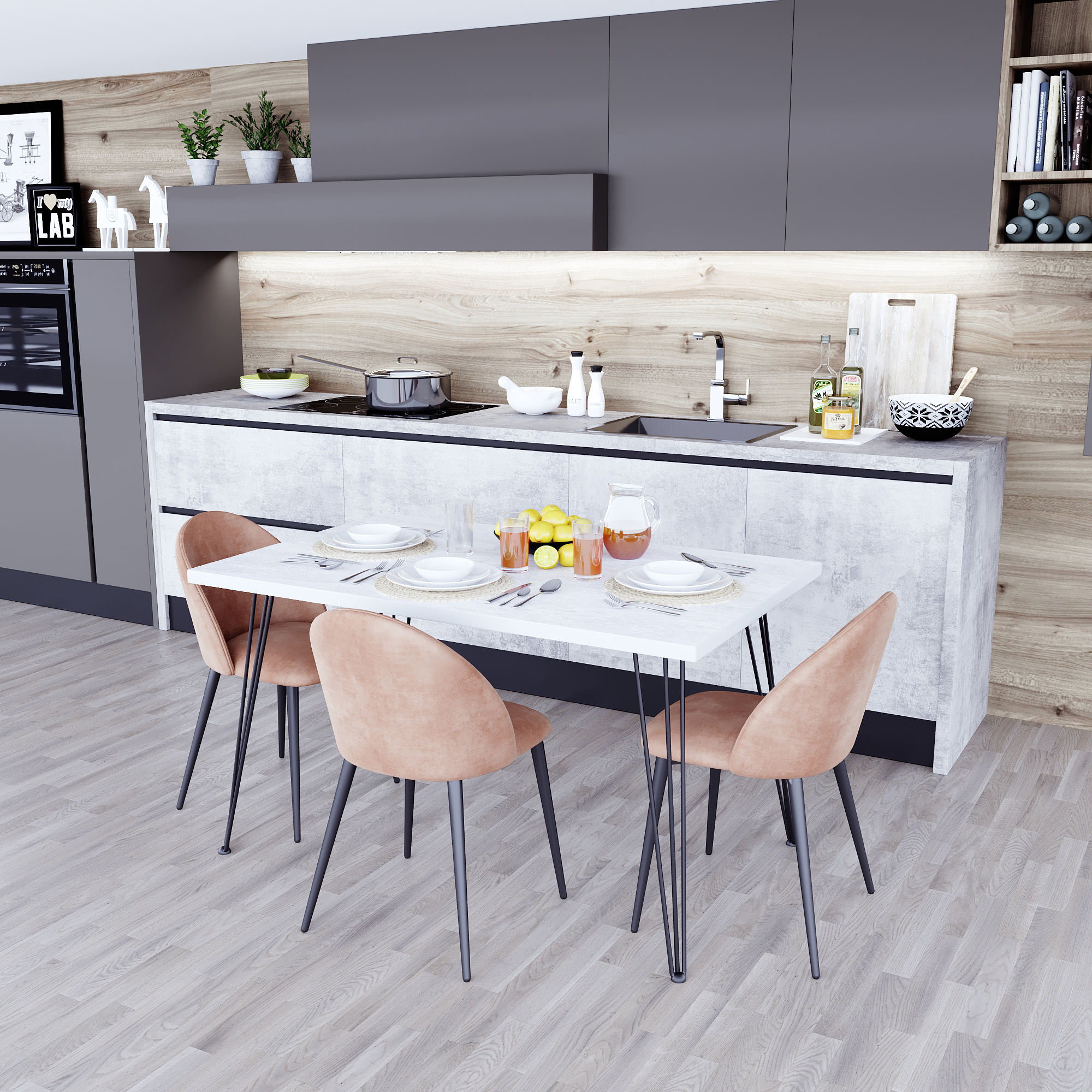 Изображение товара Кухонный стол FABRIKKA 120x74.2 см бетонный