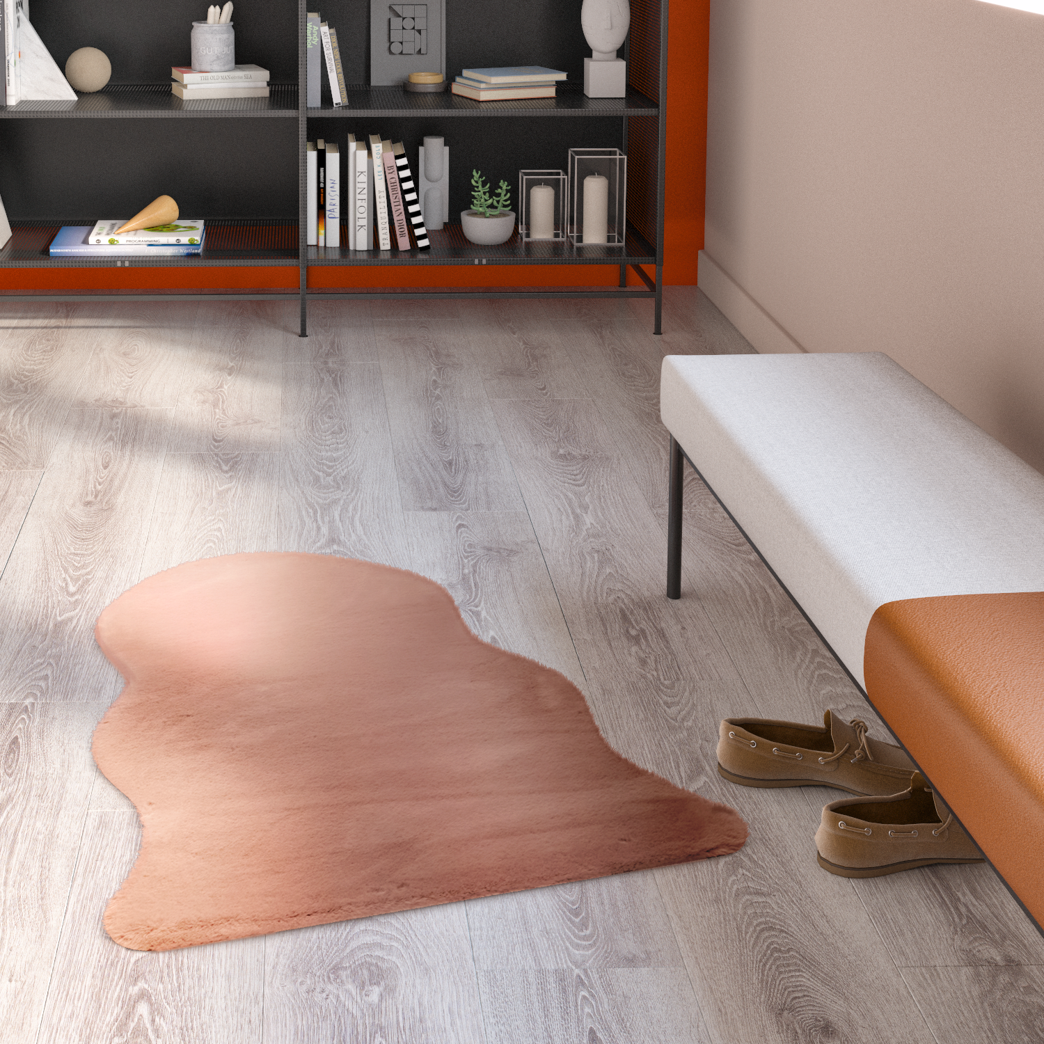 Изображение товара Шкура искусственная полиэстер Inspire Bianca 60x90 см цвет розовый