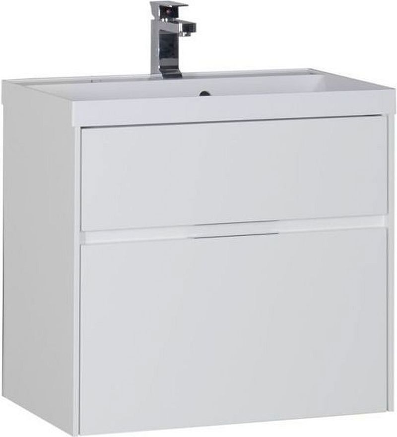 Изображение товара Тумба под раковину Aquanet Латина 70 см белая с 2 ящиками напольная Россия