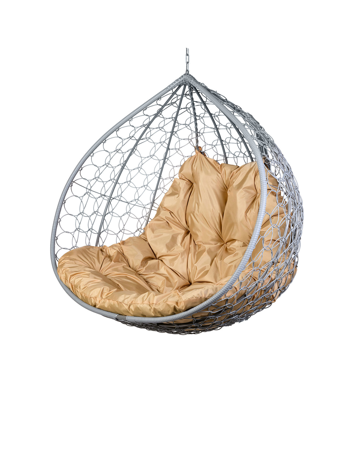 Изображение товара Кресло подвесное Bigarden Gemini promo серое двухместное с подушками и складным механизмом