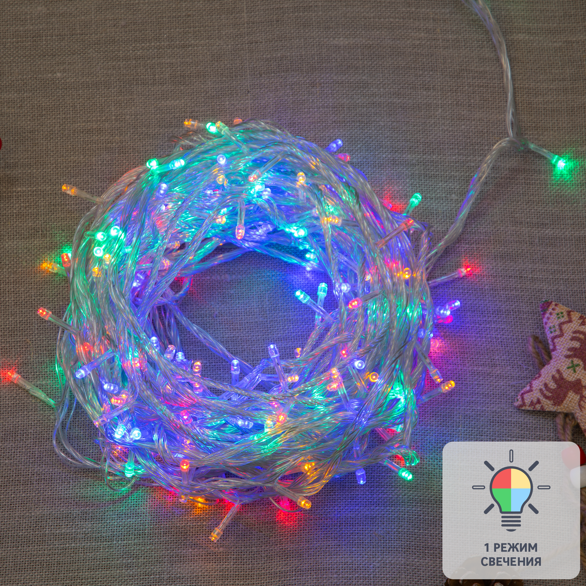 Изображение товара Гирлянда светодиодная Uniel Нить 25 м с разноцветным светом
