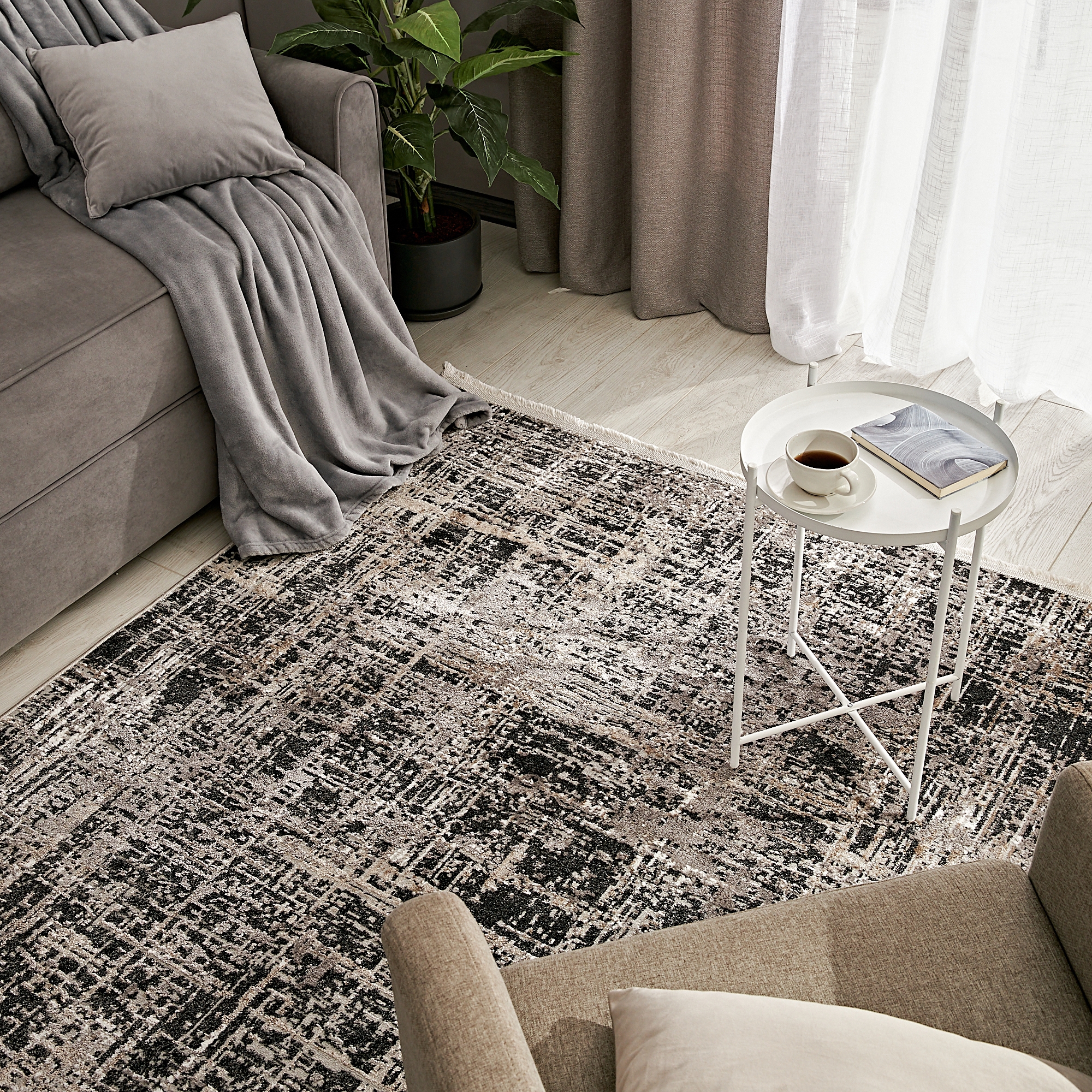 Изображение товара Ковер полиэстер Премиум 80x150 см бежевый для гостиной и спальни