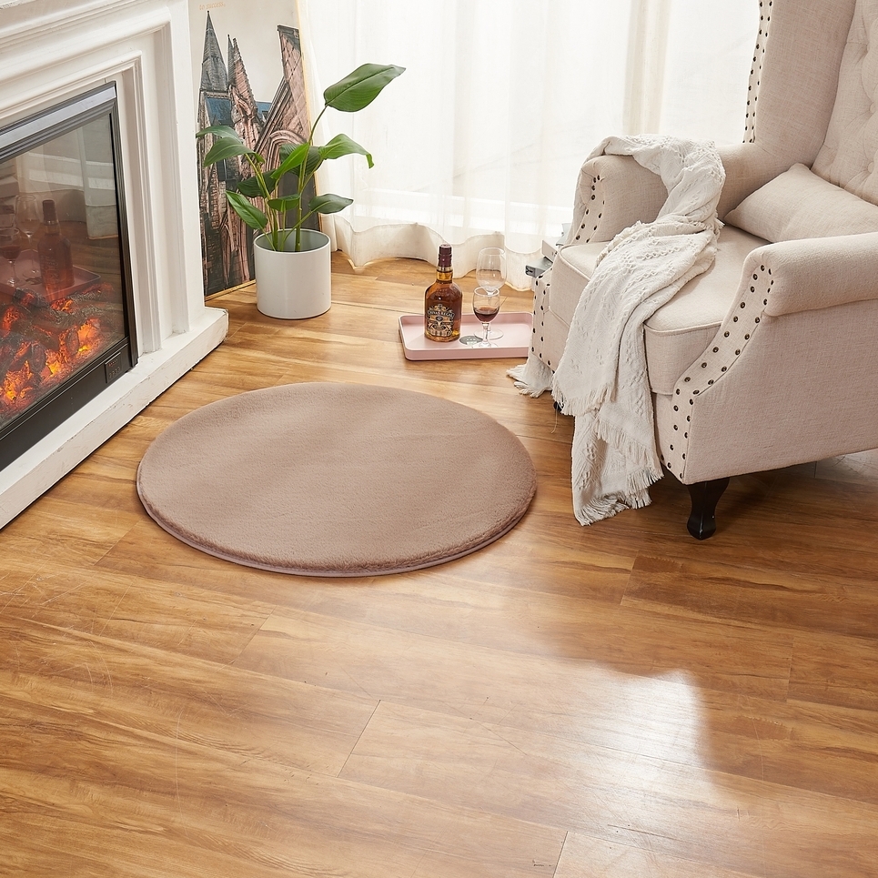 Изображение товара Круглый ковер из полиэстера Bingo ø80 см кофейный для дома и офиса