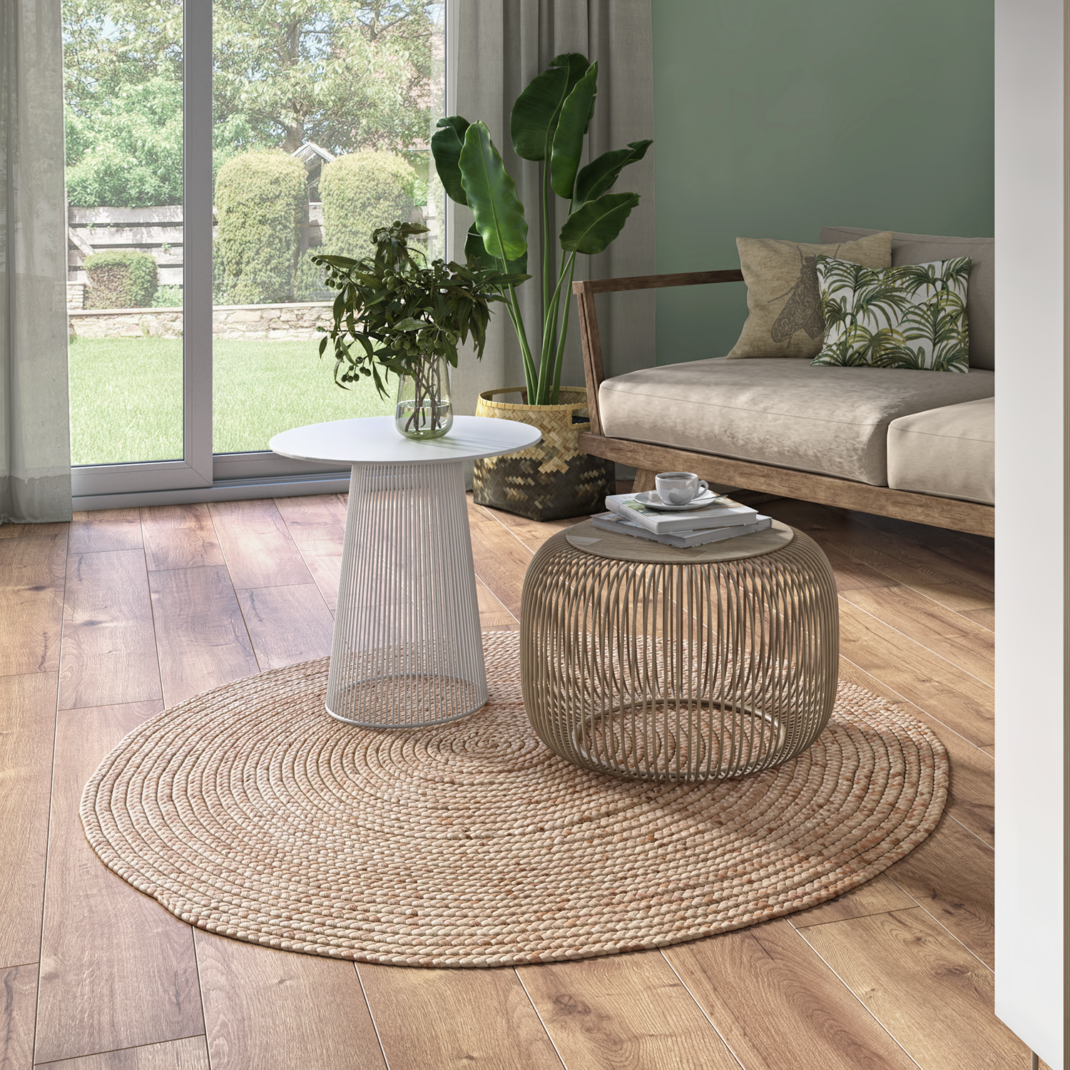 Изображение товара Коврик декоративный джут Inspire Nils круг ø150 см цвет желтый