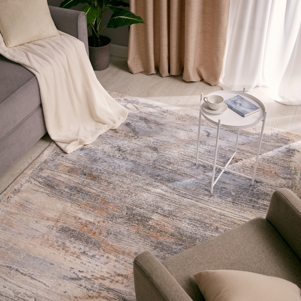 Изображение товара Ковер Зингер L043 из полипропилена 60x110 см оранжевый для кухни и гостиной