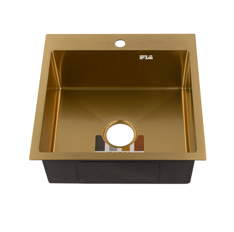 Изображение товара Врезная кухонная мойка Fabia 50503Z 50x50 см нержавеющая сталь золото