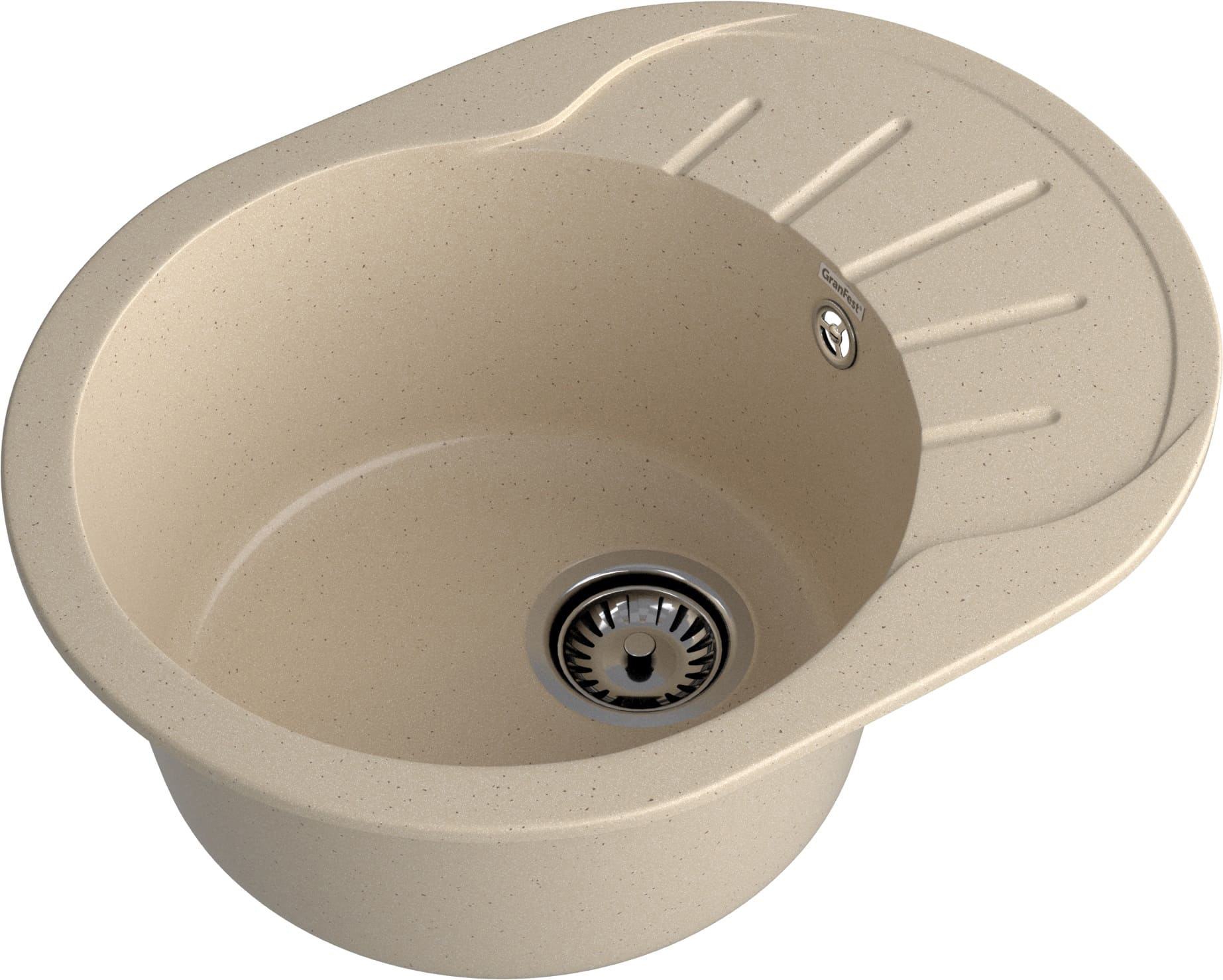 Изображение товара Врезная мойка Granfest R-580L кашемир 57.9x44.5x20 см мрамор цвет бежевый