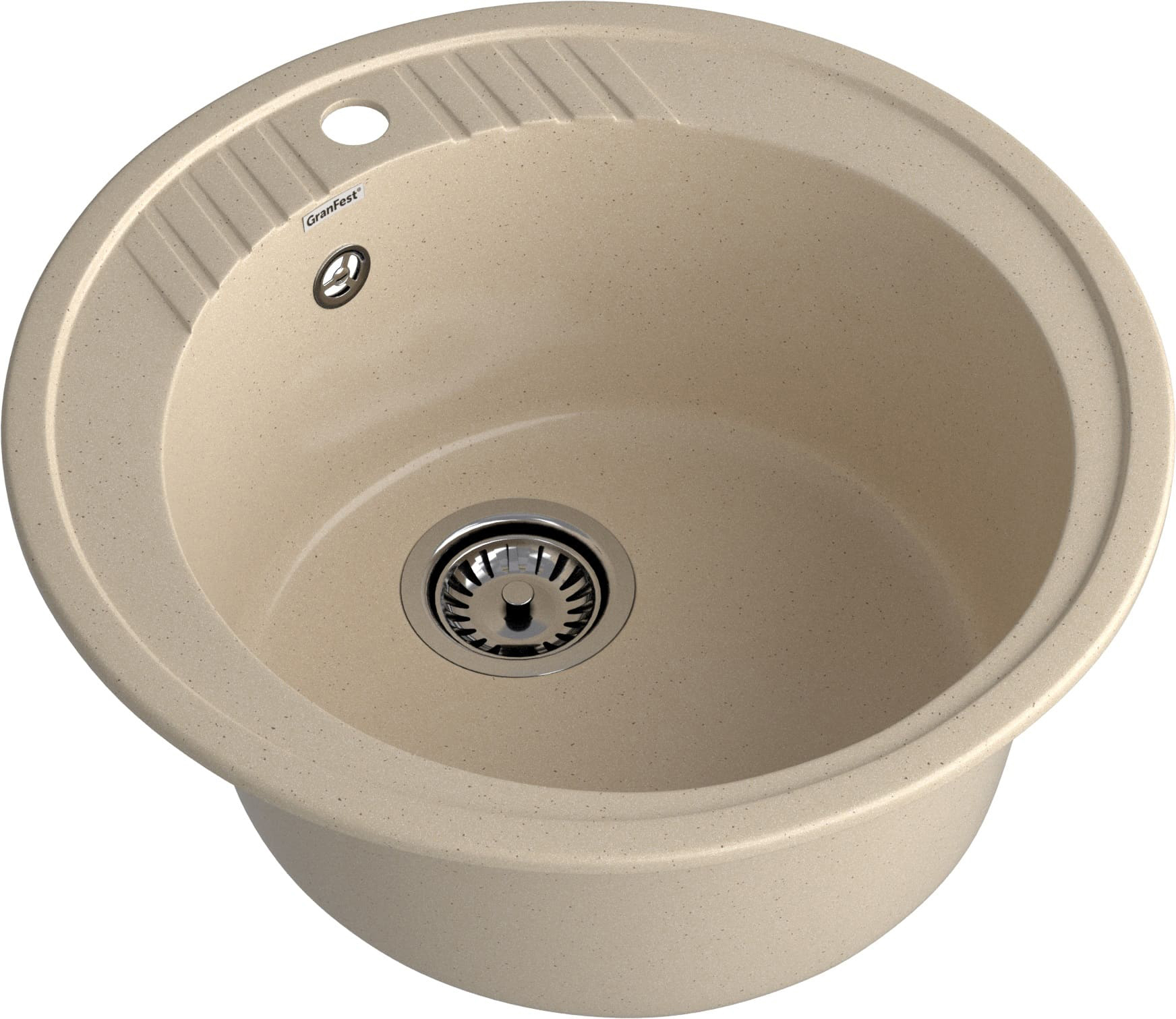Изображение товара Врезная мойка Granfest R-520 52x52 см мрамор кашемир бежевый