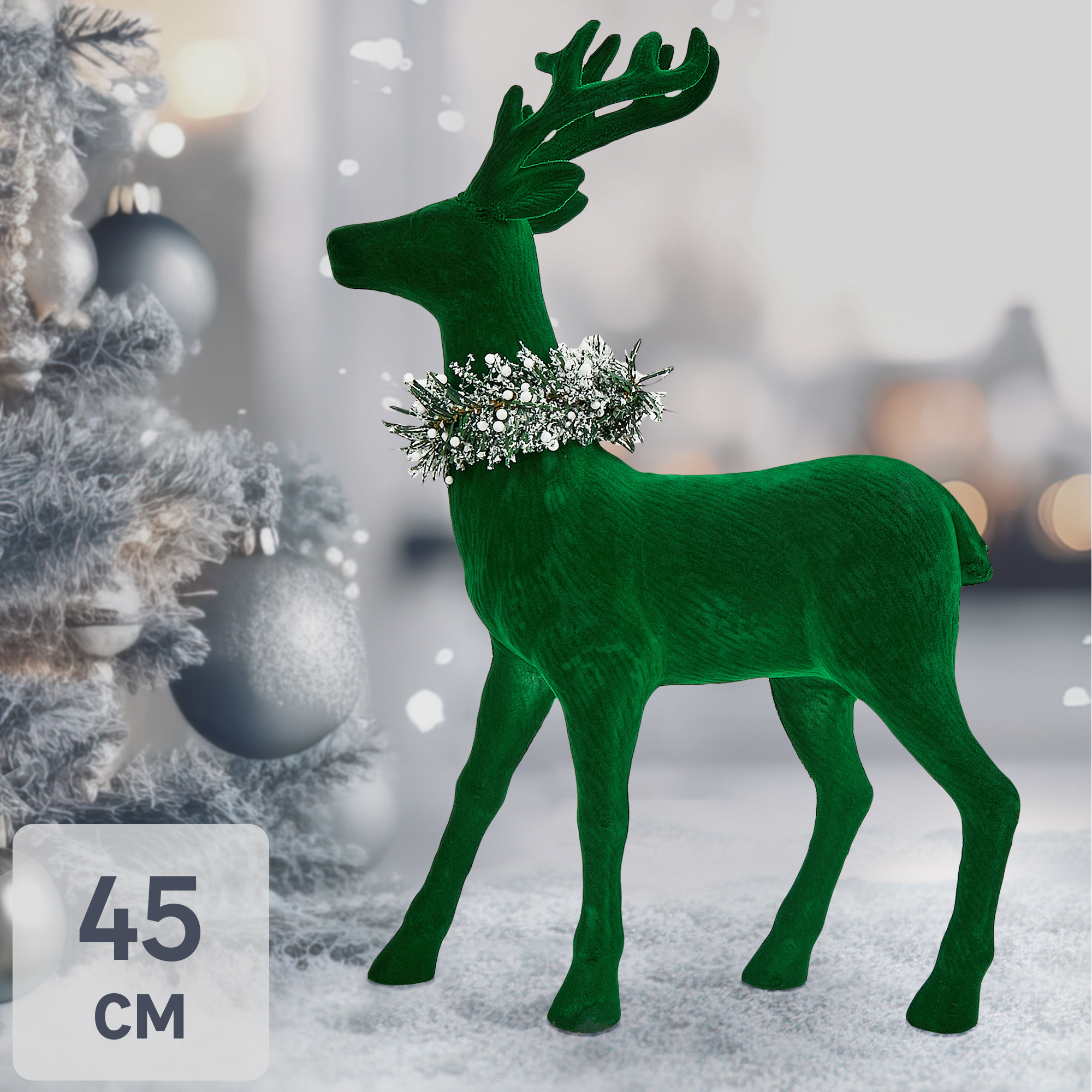 Изображение товара Новогоднее украшение Олень с ожерельем