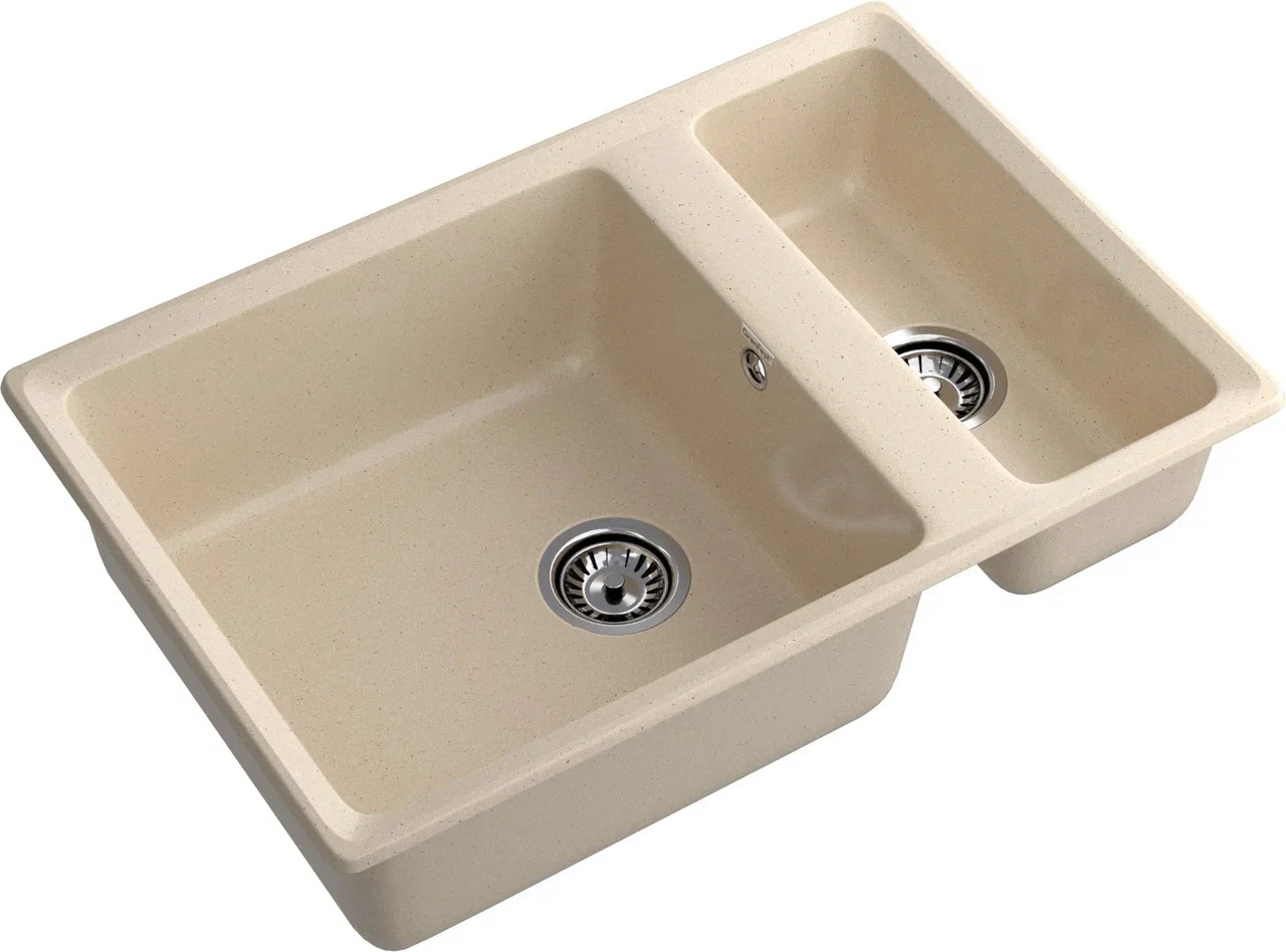 Изображение товара Кухонная мойка GranFest LV-760K 76x50 см искусственный мрамор бежевый кашемир