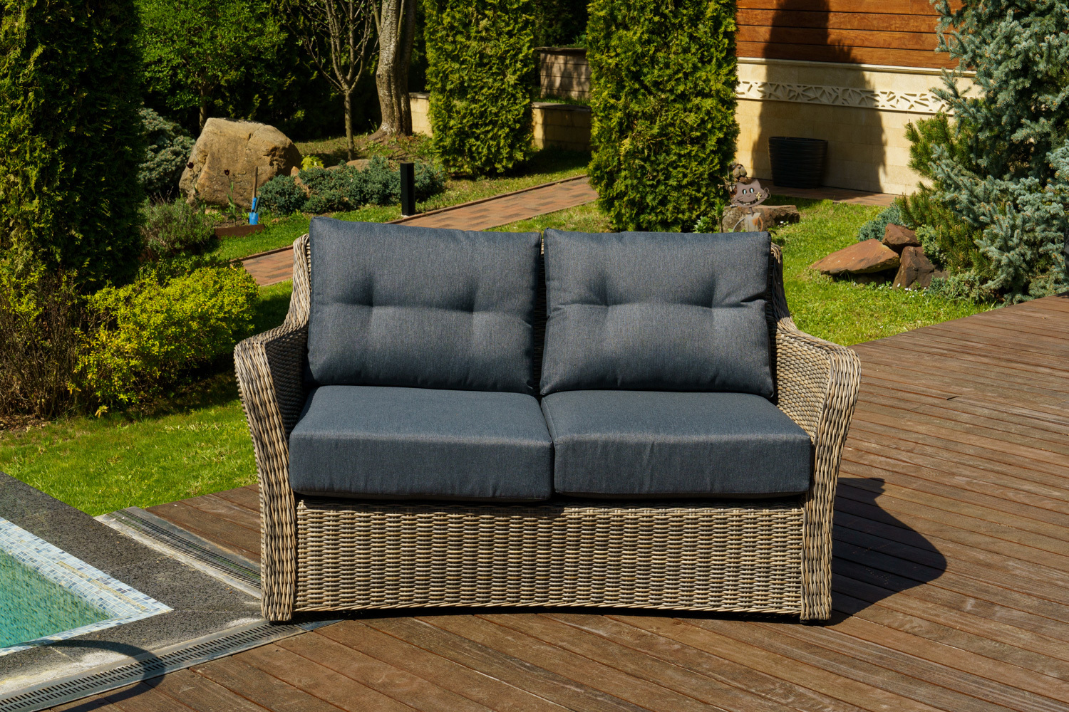 Изображение товара Диван садовый Besta fiesta Besta_Venice_sofa2_brown ВЕНЕЦИЯ 159 см x 90 см x 86 см искусственный ротанг коричневый