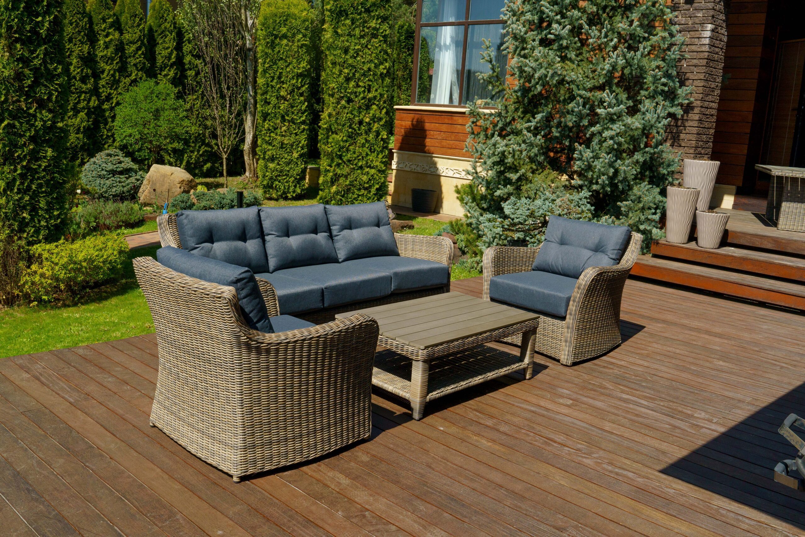 Изображение товара Садовая мебель для отдыха Besta fiesta Венеция искусственный ротанг коричневый 4 предмета