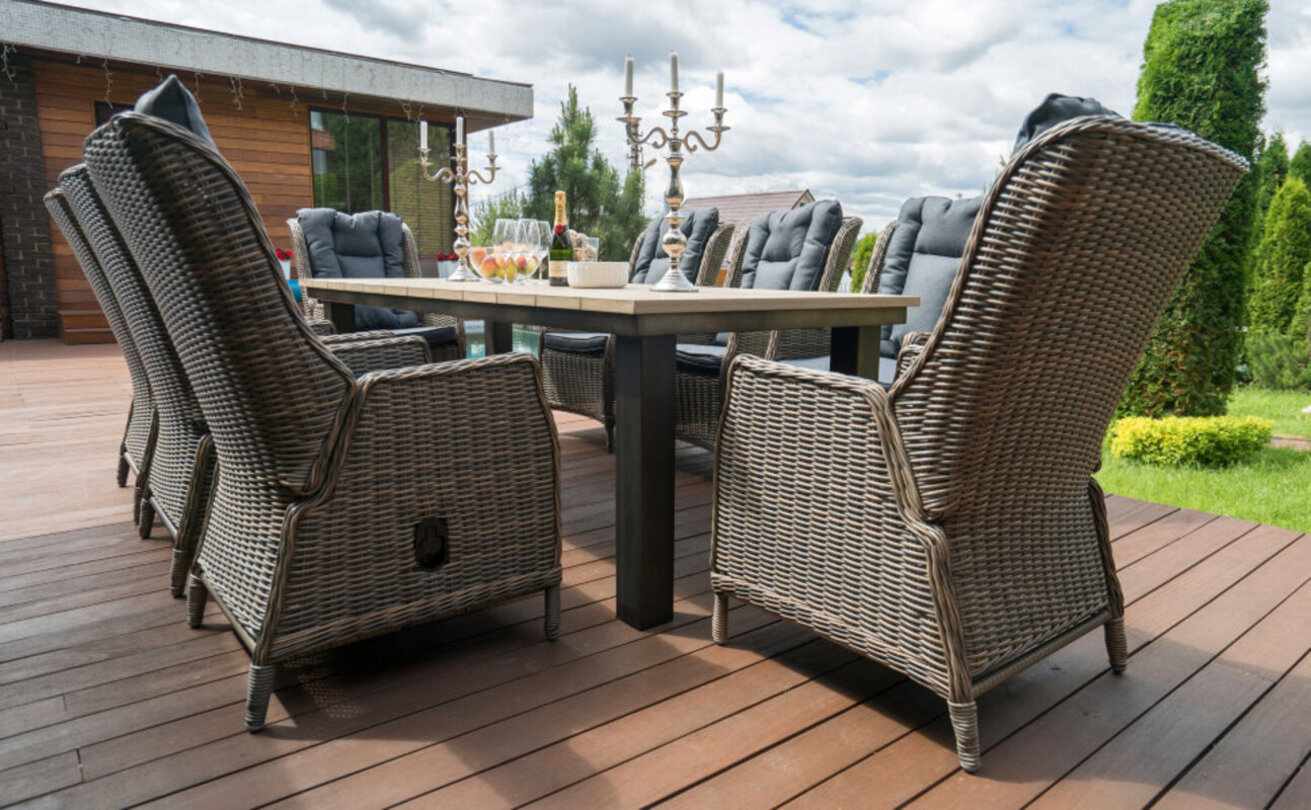 Изображение товара Обеденная садовая мебель Верона/Парклэнд из искусственного ротанга 9 предметов