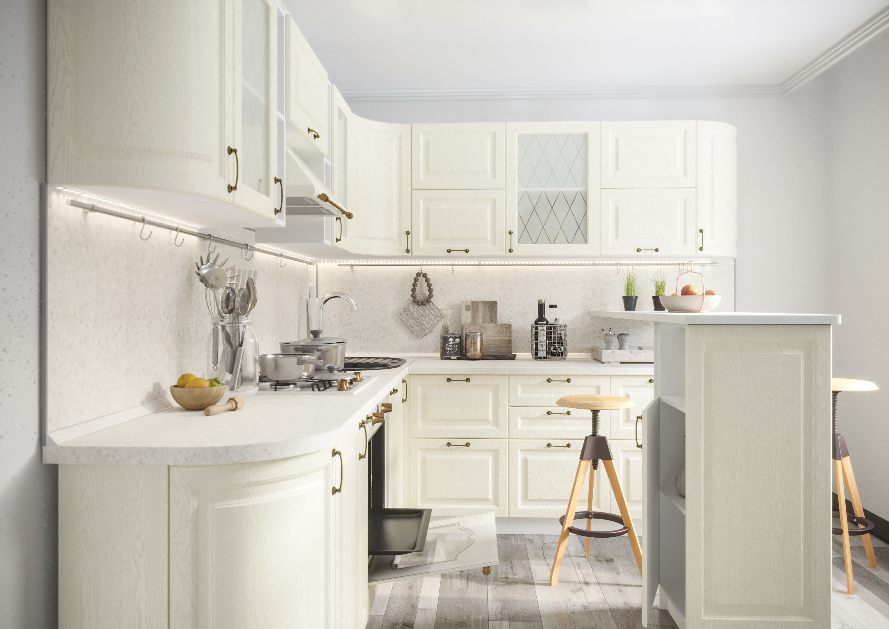 Изображение товара Напольный шкаф Сурская мебель 40x81.6x47.8 см ЛДСП цвет дуб беленый