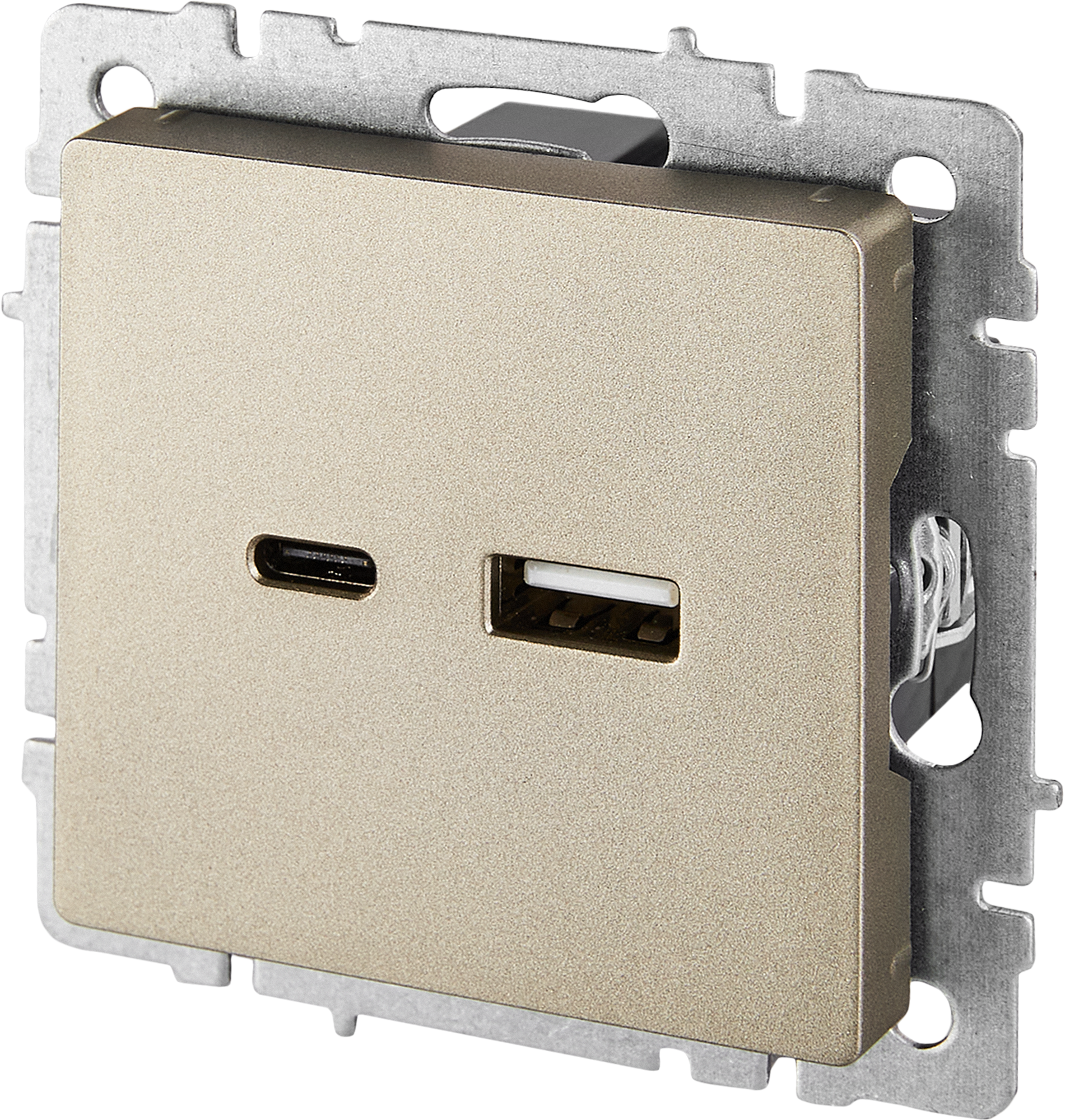 Изображение товара IEK Brite РЮ11 1 БрШ Розетка USB встраиваемая шампань без заземления