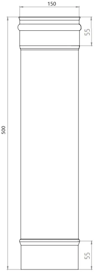 Дымоход Металлик и Ко 0.5 м 430/0.8 мм D150 мм - 2