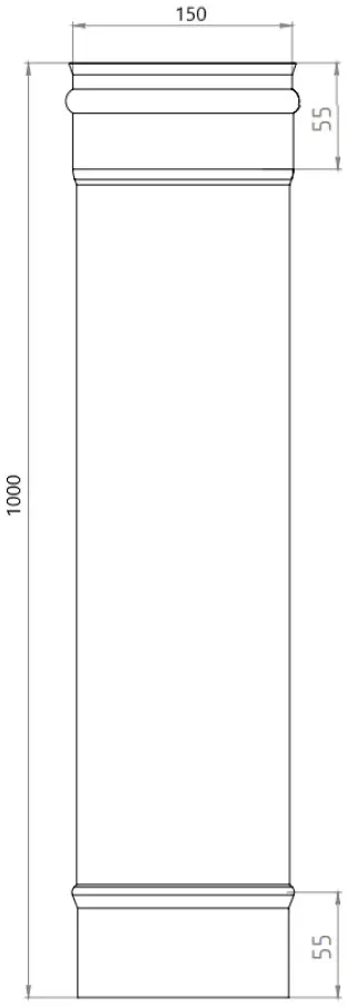 Дымоход Металлик и Ко 1.0 м 430/0.8 мм D150 мм - 2