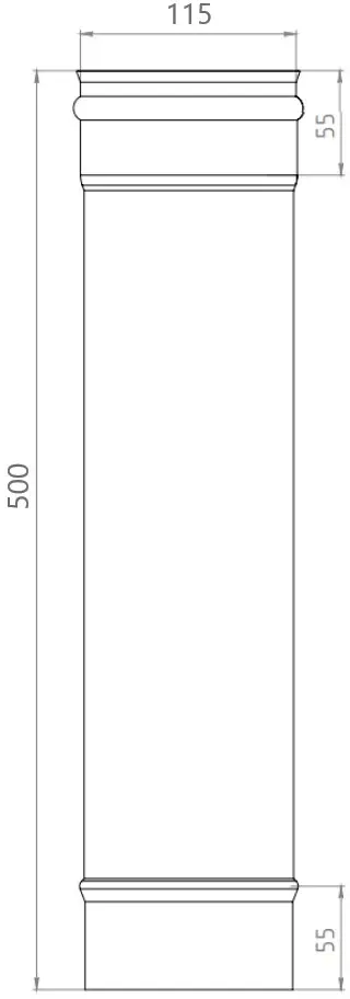 Дымоход Металлик и Ко 0.5 м 430/0.8 мм D115 мм - 3