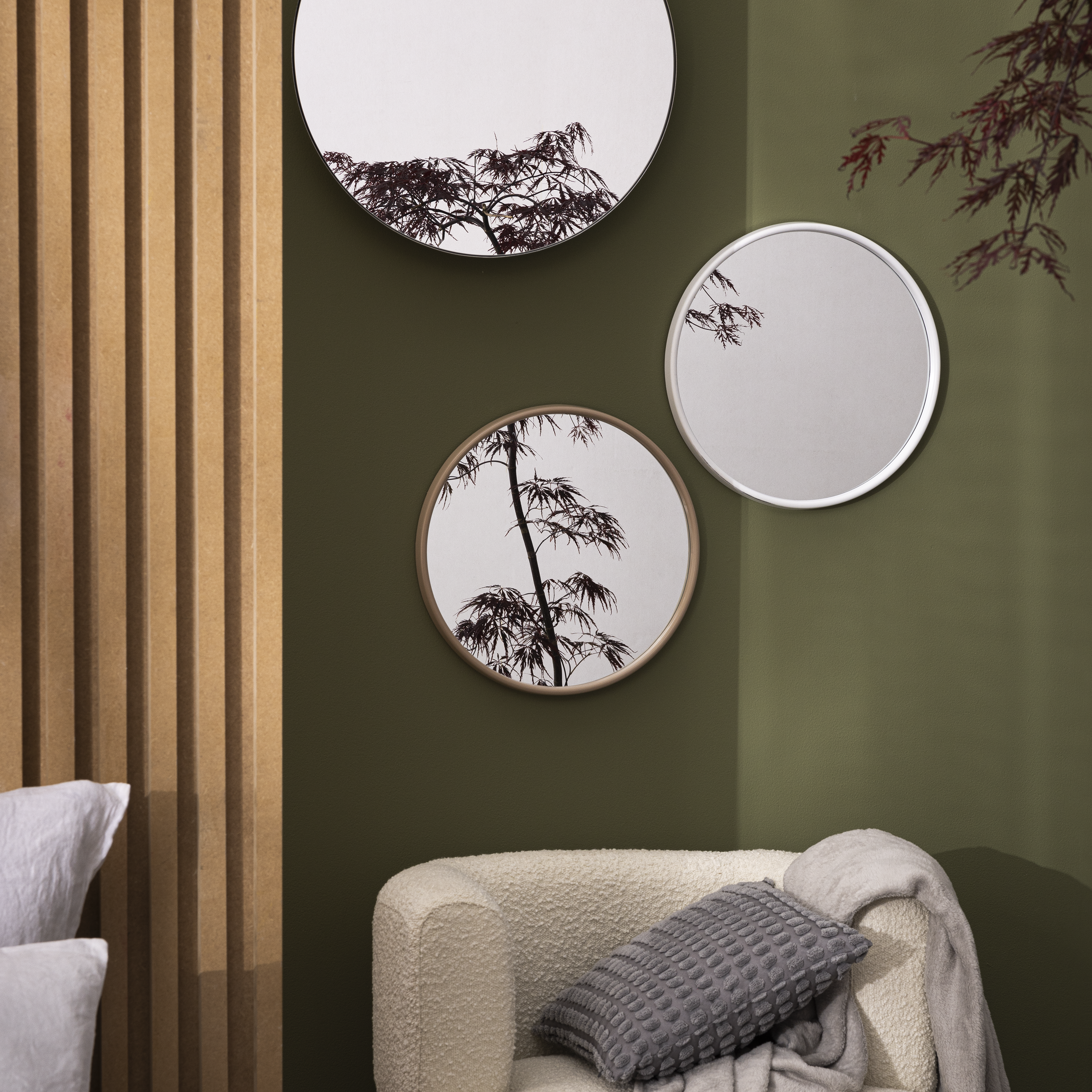 Зеркало декоративное Inspire Nory Silver 55 см круглое цвет серый - 6