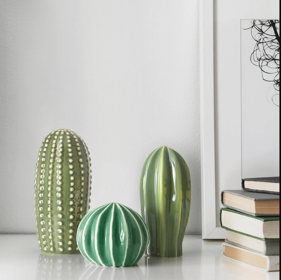 Изображение товара Изделие декоративное Кактус 9x19 см керамика цвет зеленый