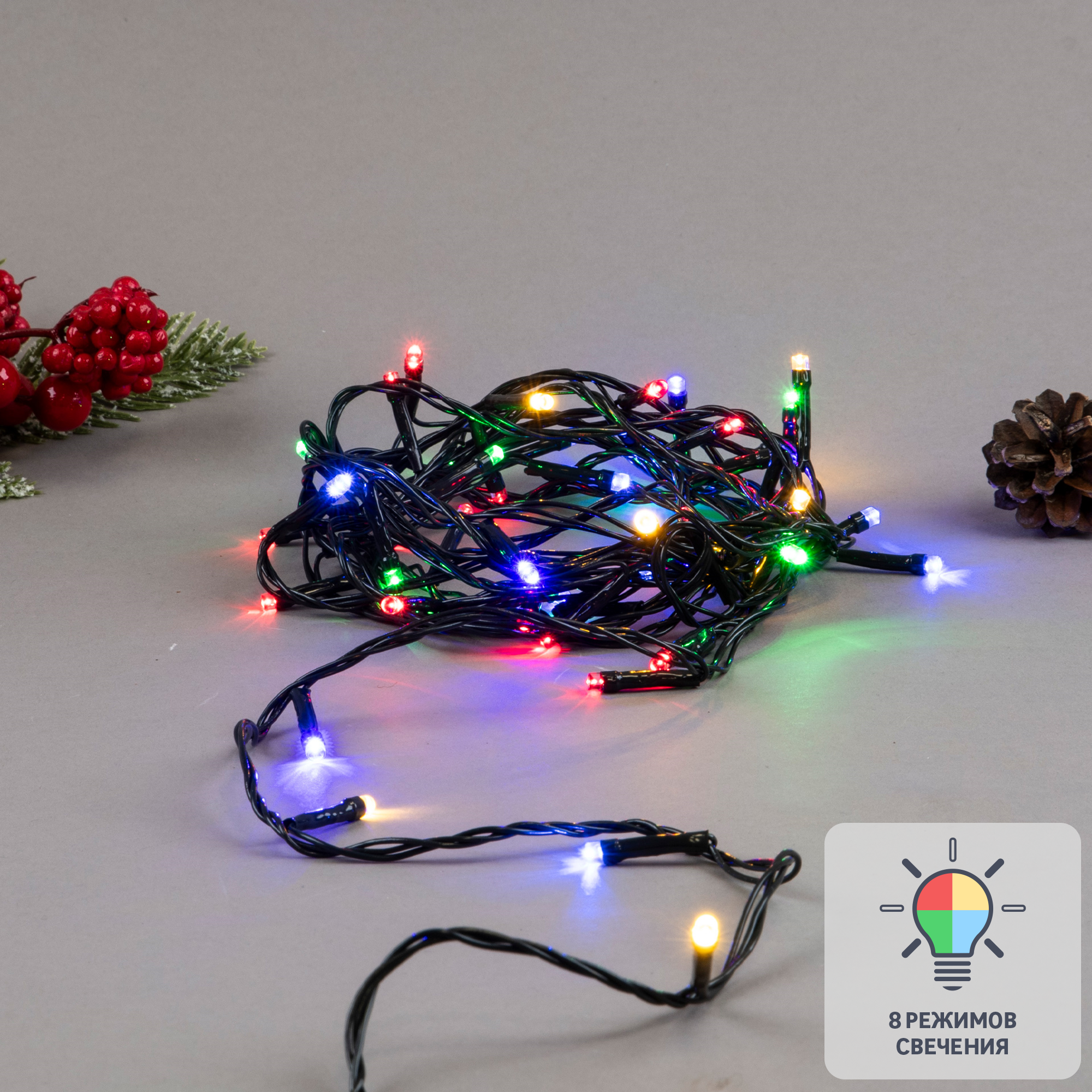 Изображение товара Электрогирлянда Uniel Нить 5м 50 ламп разноцветный