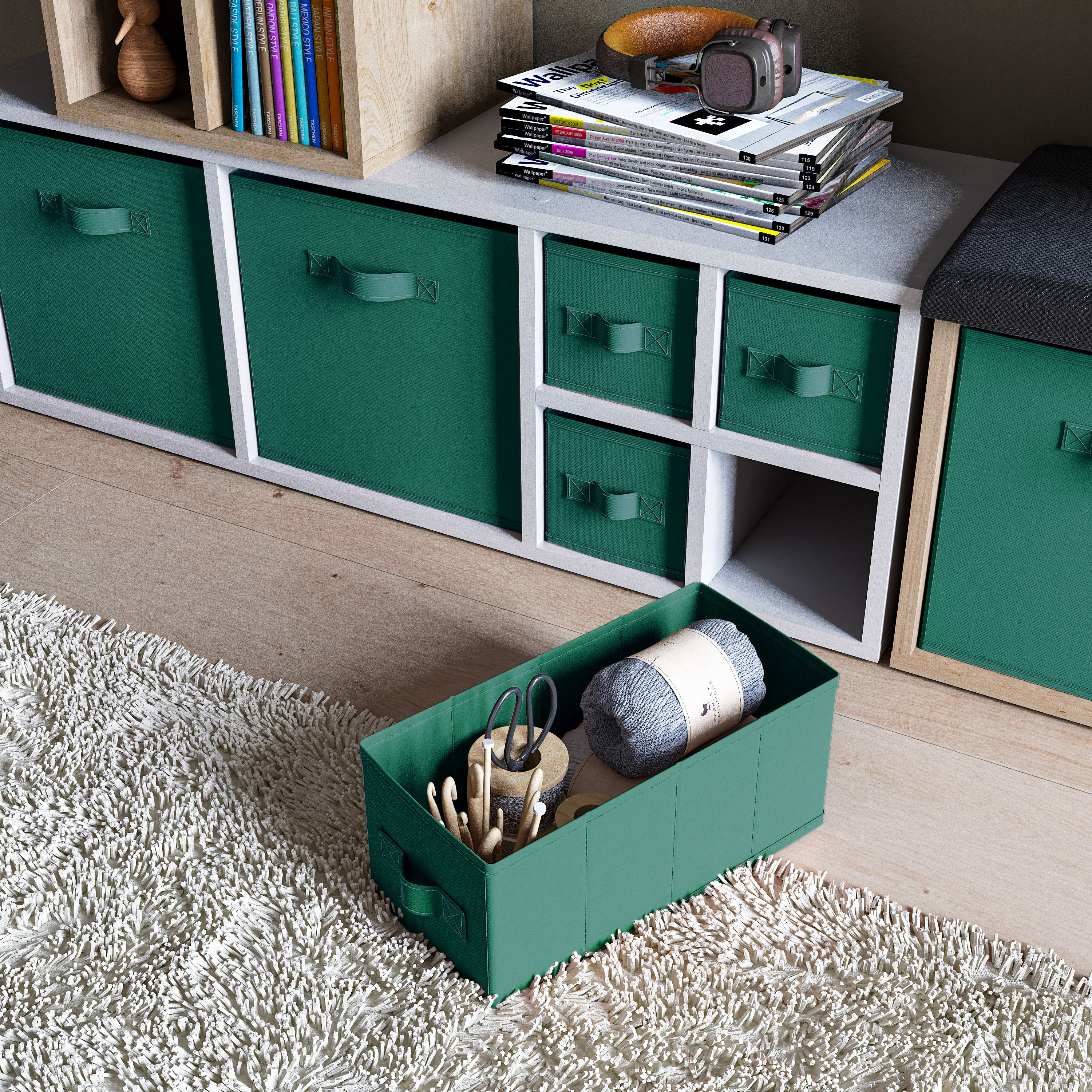 Изображение товара Короб Spaceo KUB 31x15x15 см 6.9 л полипропилен цвет зеленый