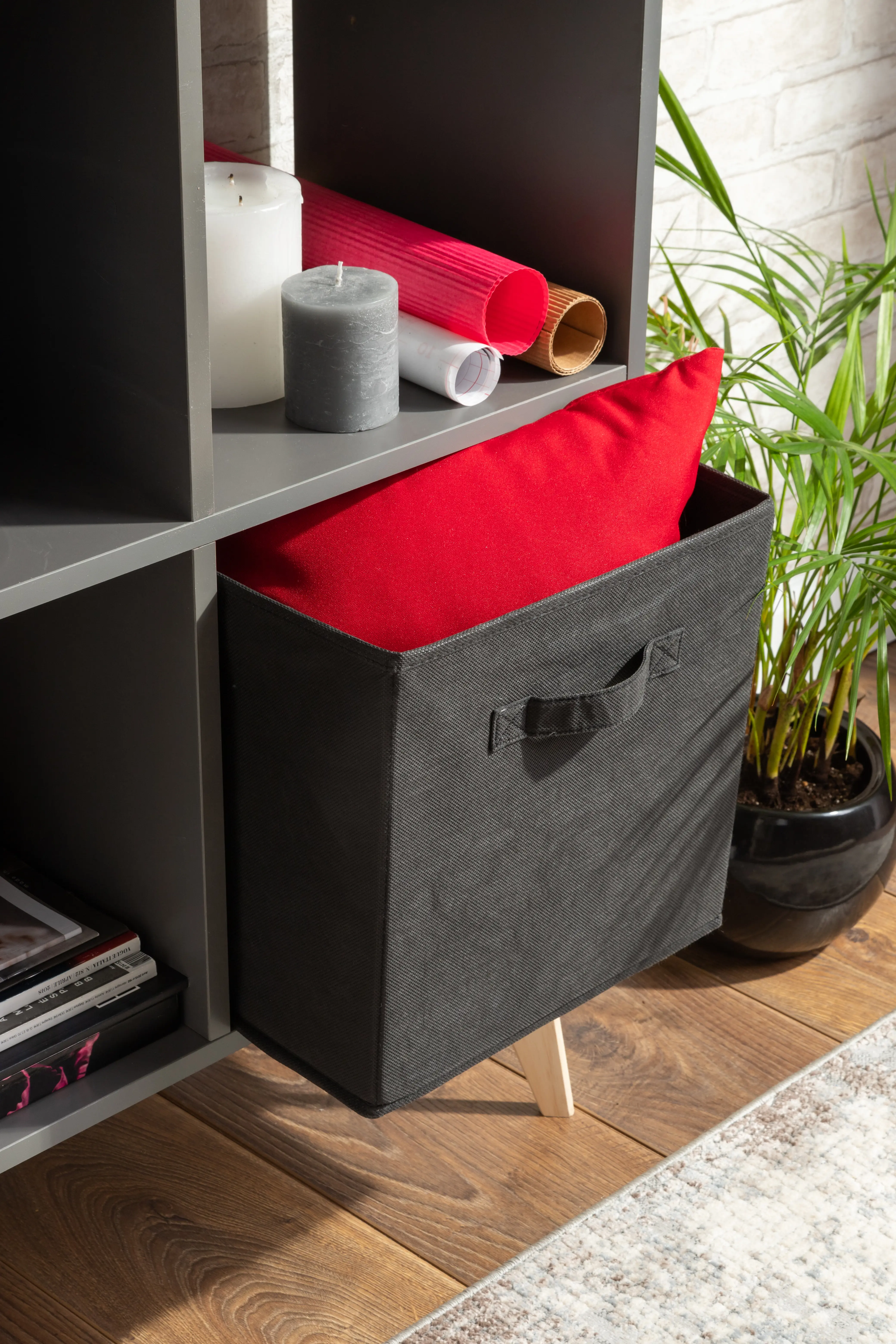 Короб Spaceo KUB Paris 31x31x31 см 29.7 л полиэстер цвет чёрный - 4