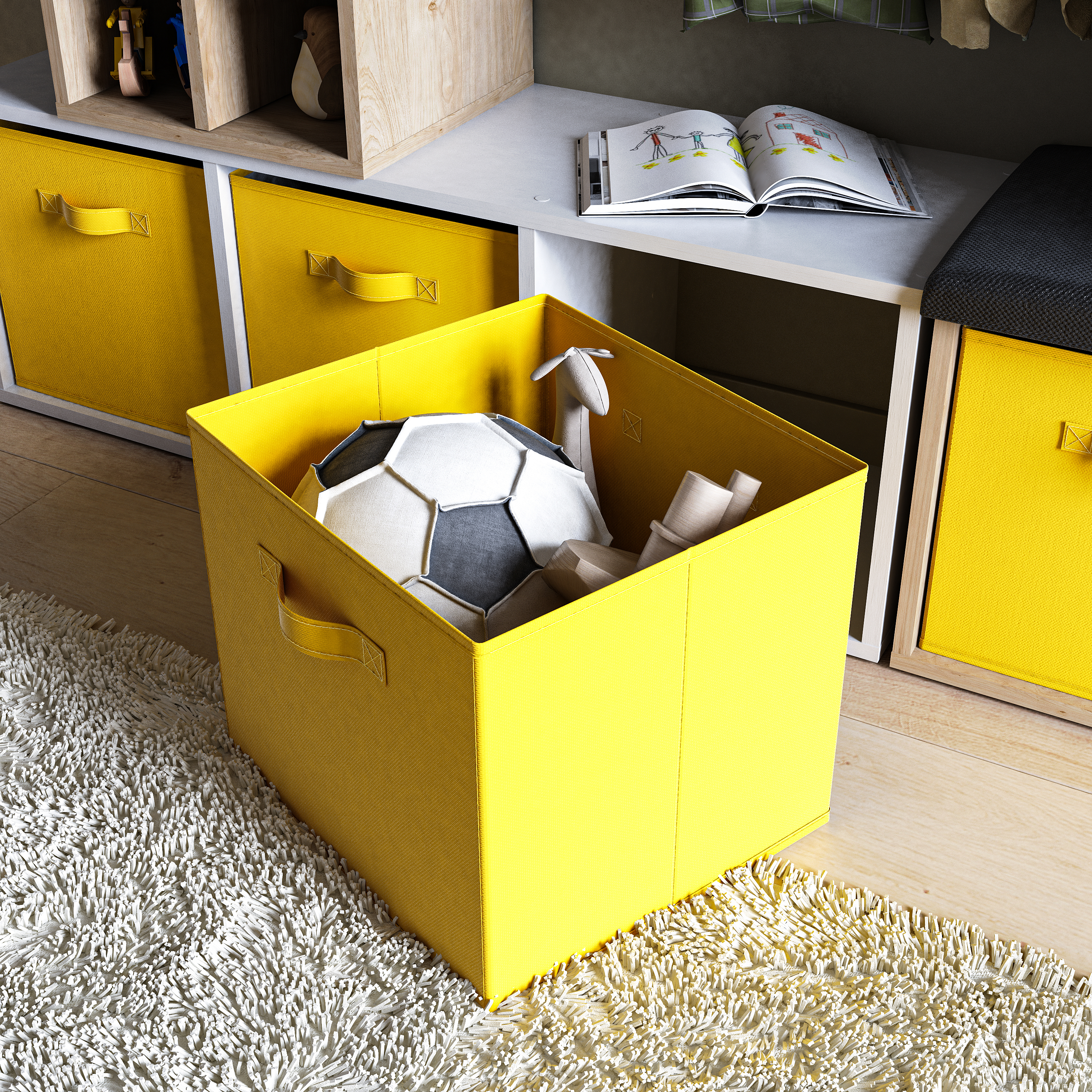 Изображение товара Короб Spaceo KUB Banana 31x31x31 см 29.7 л полиэстер цвет жёлтый