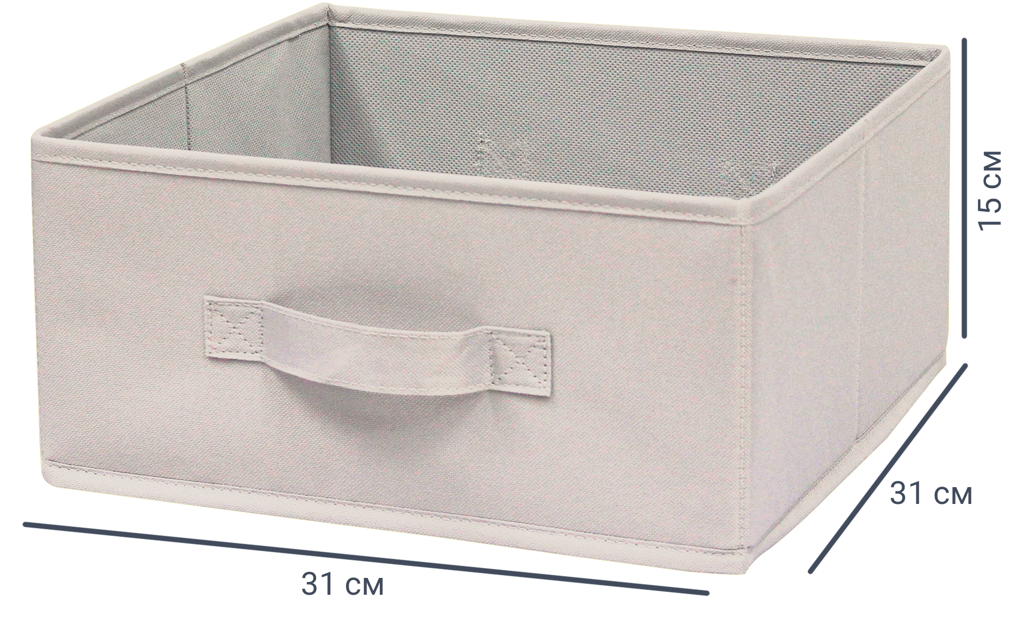 Короб Spaceo KUB Trench 15x31x31 см 14.4 л полиэстер цвет платиновый - 1