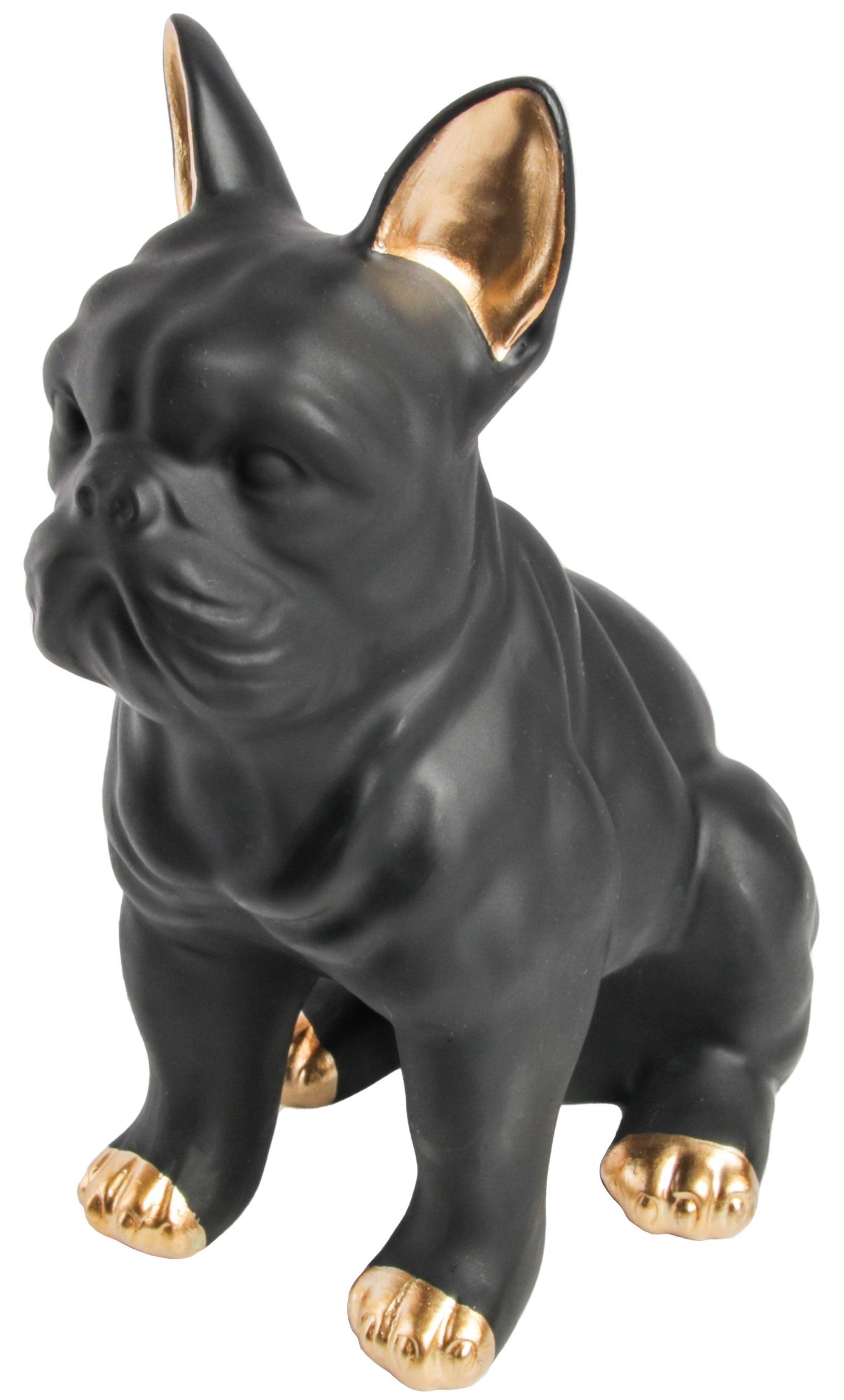 Изображение товара Статуэтка Собака черно-золотая, пластик, 21,8 см