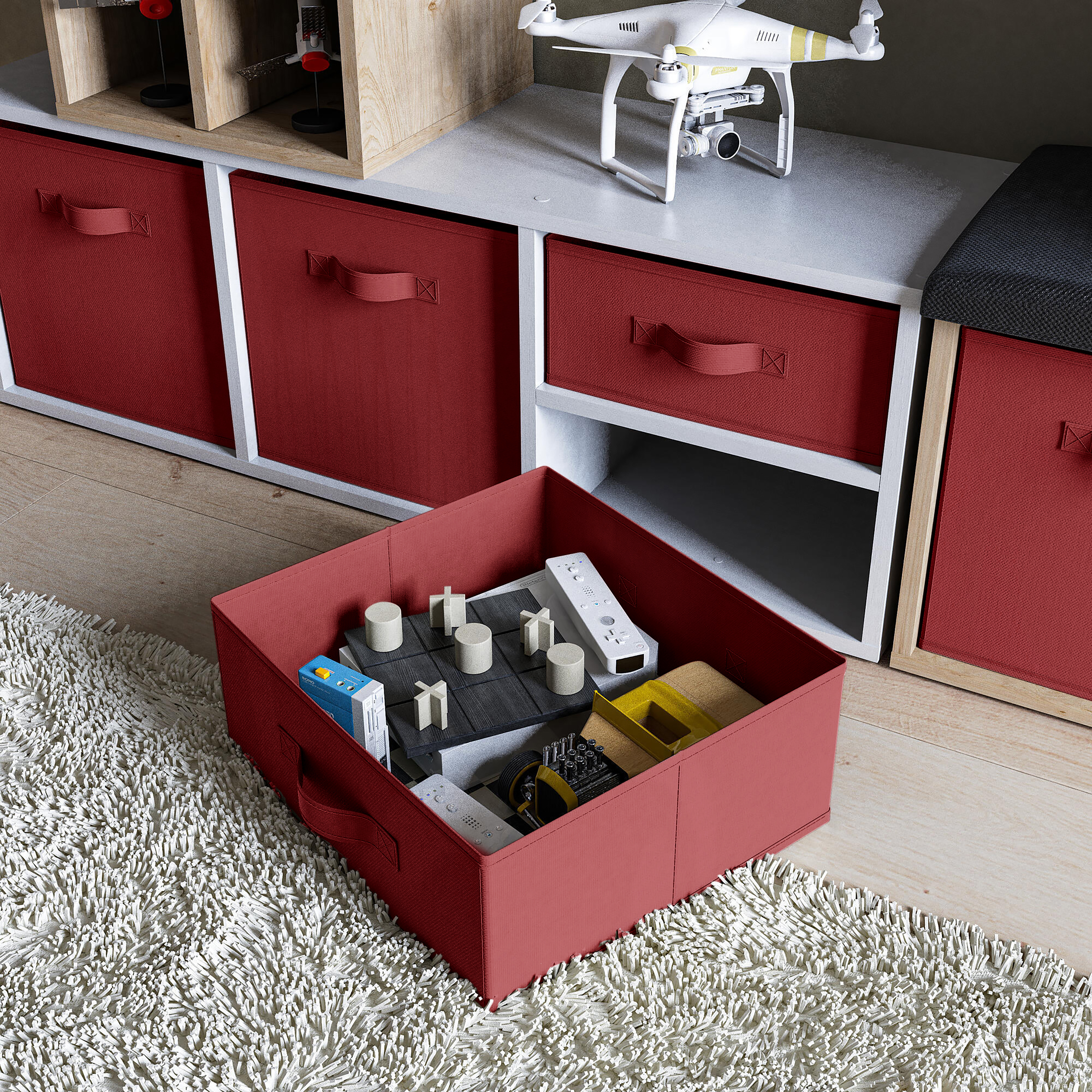 Изображение товара Короб Spaceo KUB 31x31x15 см тёмно-красный полипропилен