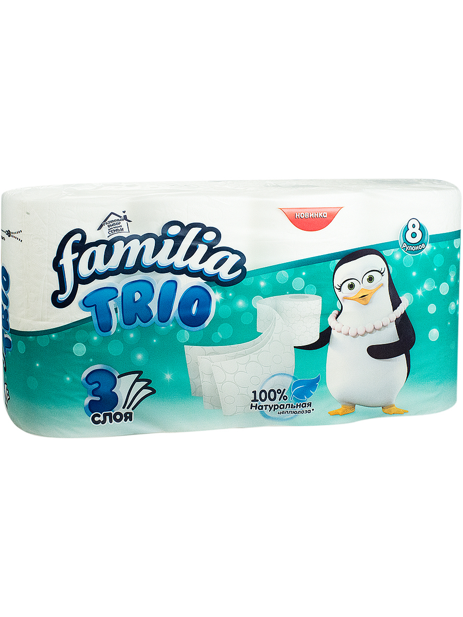 Изображение товара Туалетная бумага Hayat Familia Trio 3-слойная 8 рулонов Изображение товара Туалетная бумага Hayat Familia Trio 3-слойная 8 рулонов