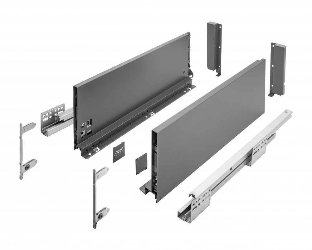 Изображение товара Система выдвижения AXIS PRO L-350 мм высокий H-168 мм антрацит для кухни и мебели