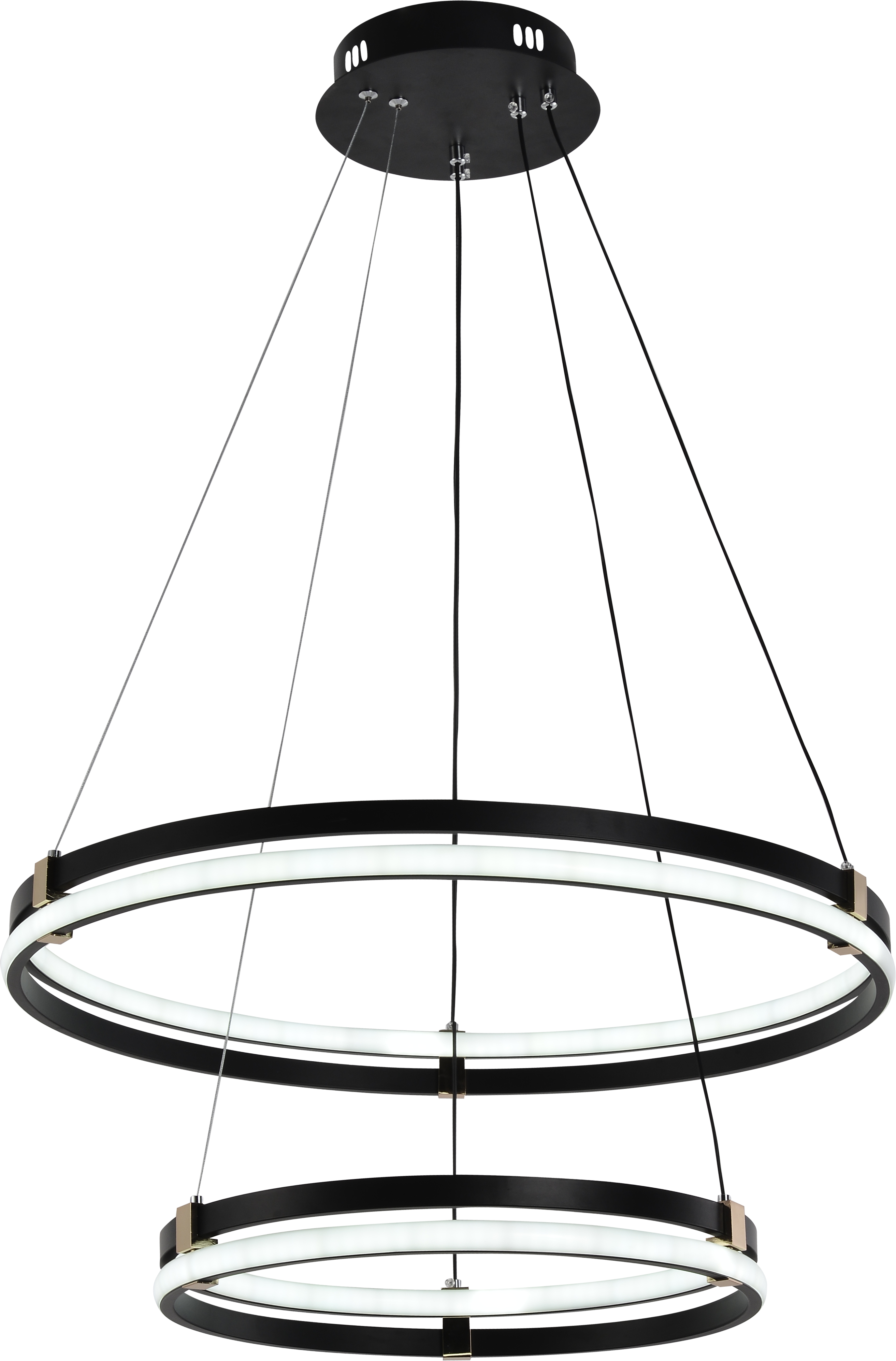 Изображение товара Люстра подвесная светодиодная Семь огней SF5023/2P-BK-GD с пультом управления 20 м² регулируемый цвет света RGB цвет черный