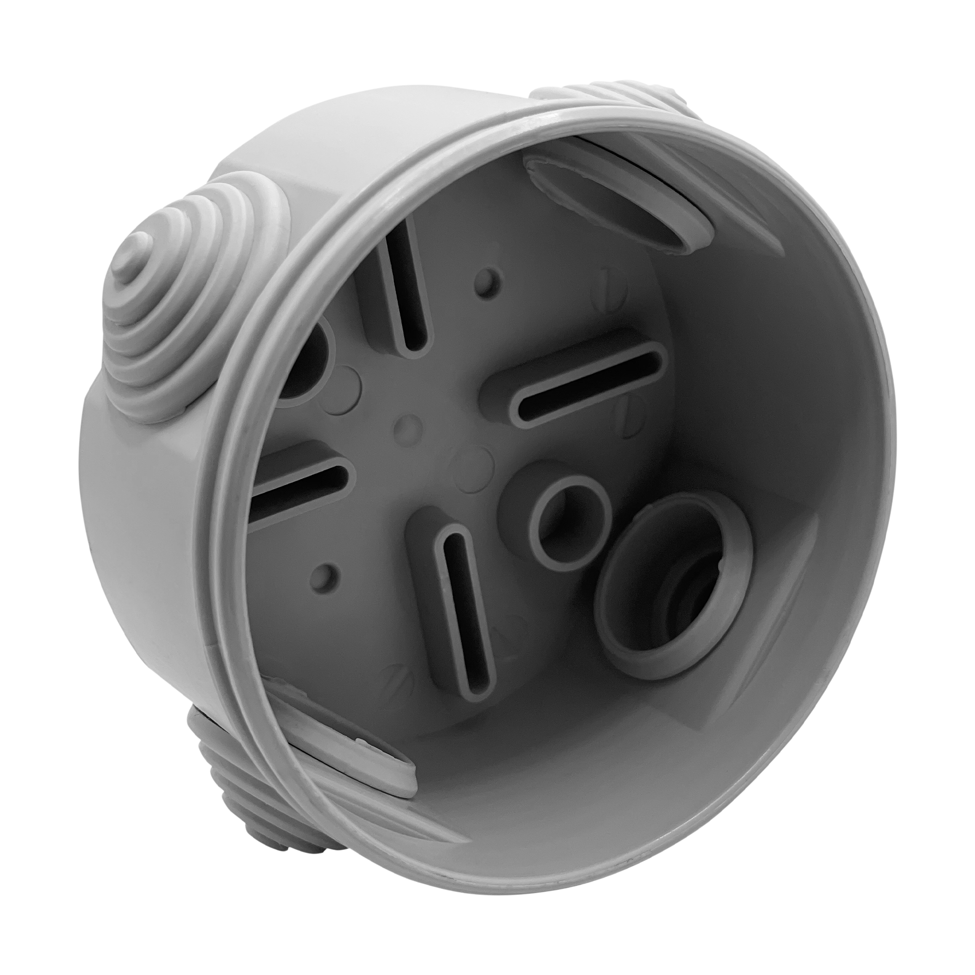 Распределительная коробка круглая открытая Lexman D 80x40 мм 4 ввода IP44 цвет серый - 1