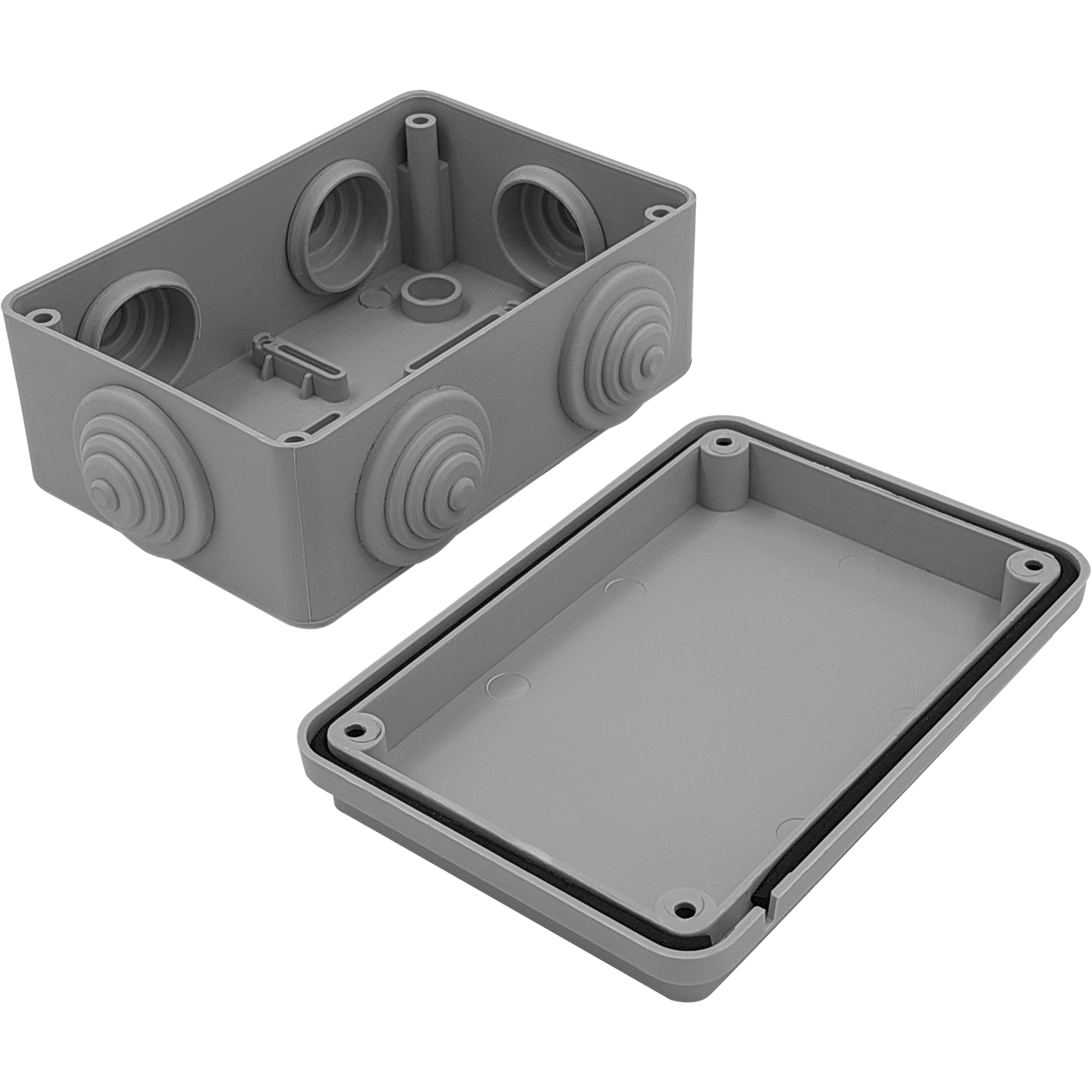 Распределительная коробка открытая LEXMAN D 120x80x50 мм 6 вводов IP55 цвет серый - 2