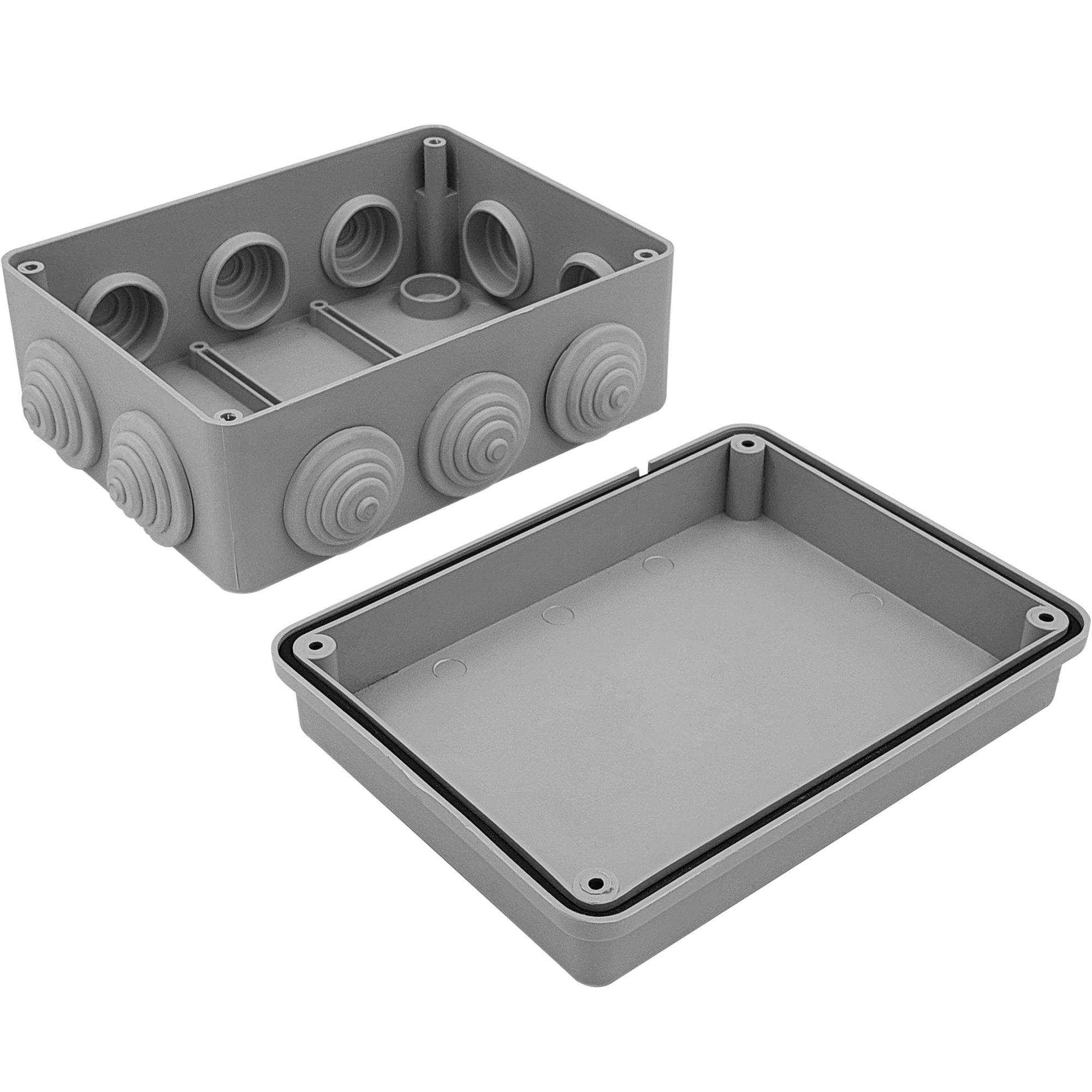 Распределительная коробка открытая LEXMAN D 150x110x70 мм 10 вводов IP55 цвет серый - 3