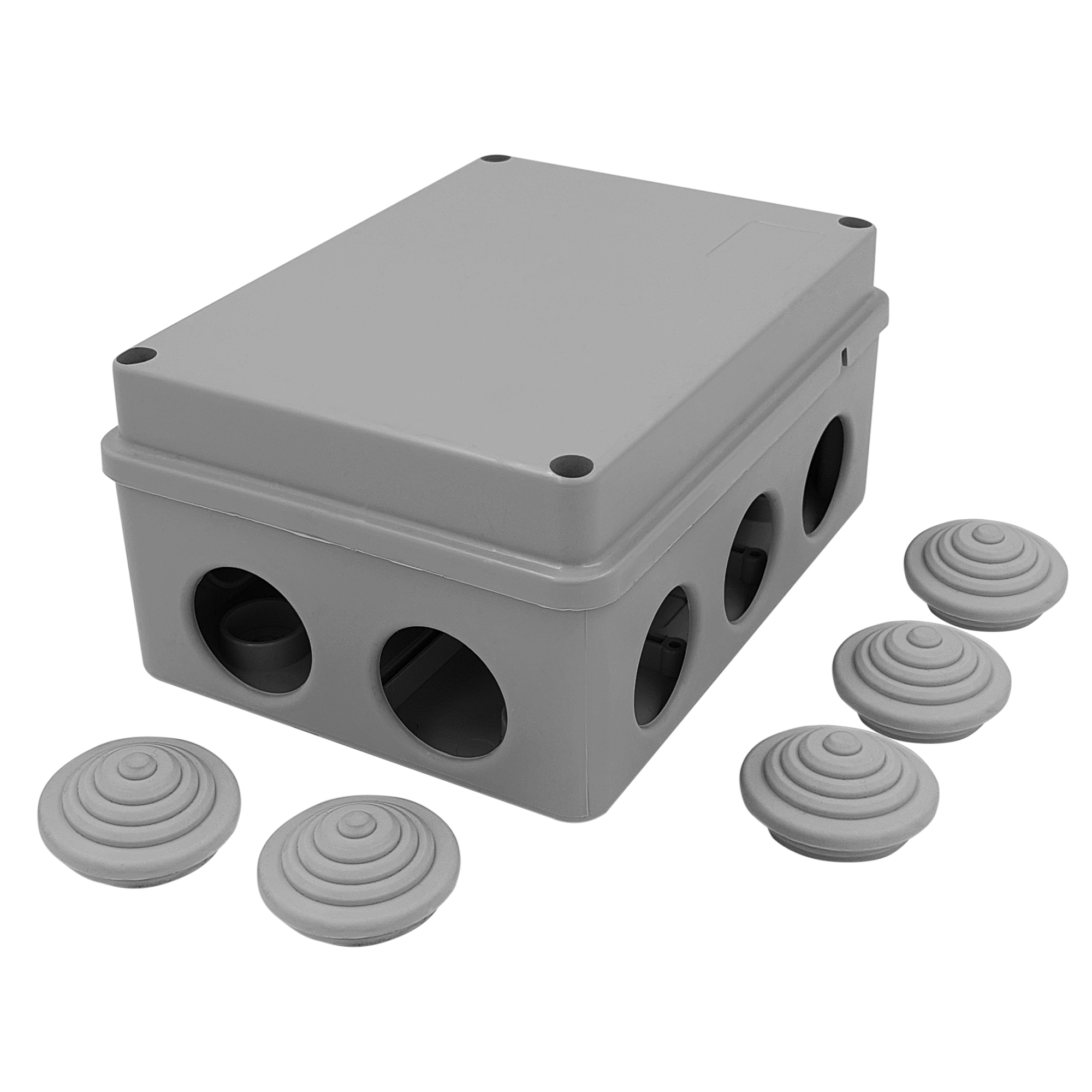 Распределительная коробка открытая LEXMAN D 150x110x70 мм 10 вводов IP55 цвет серый - 2