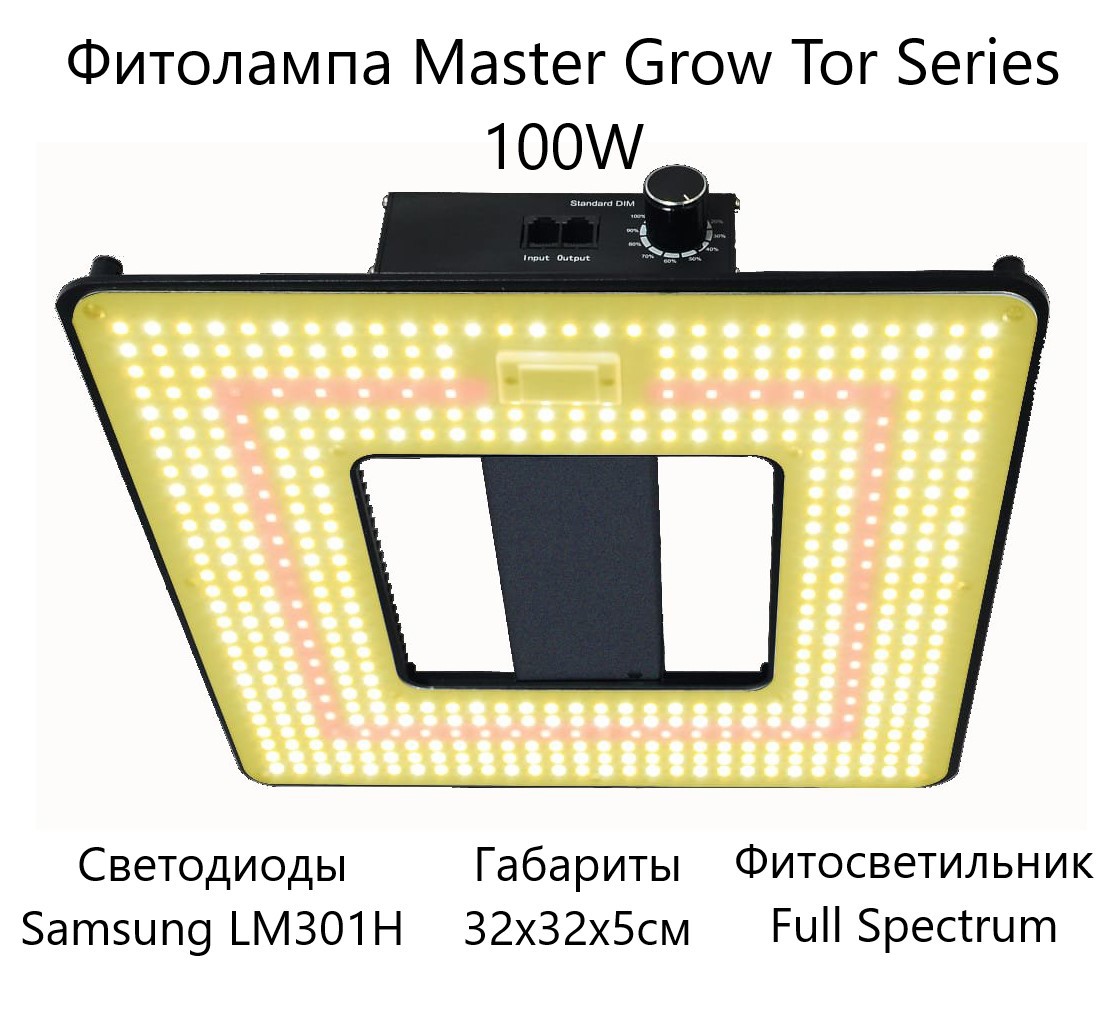 Изображение товара Master Grow Tor Series 100W: полноспектральная фитолампа 0,5 м2