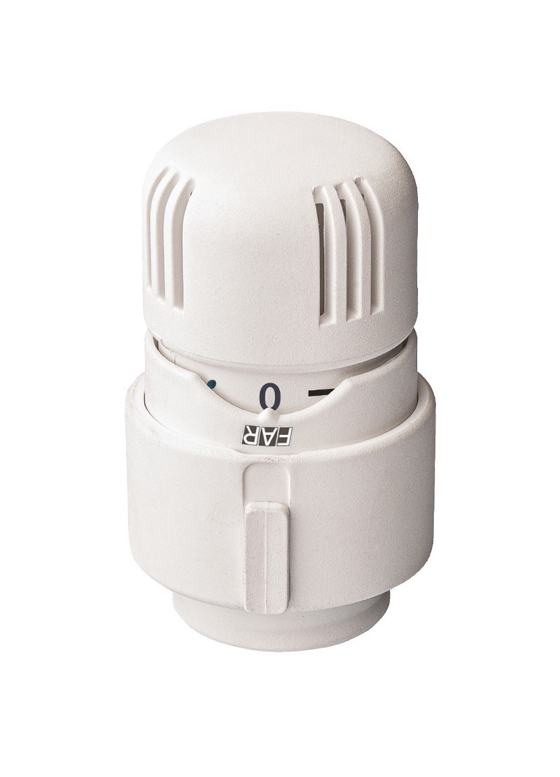 Изображение товара Термоголовка Far клик-клак белый для радиатора жидкостная с диапазоном +6 до +28°C