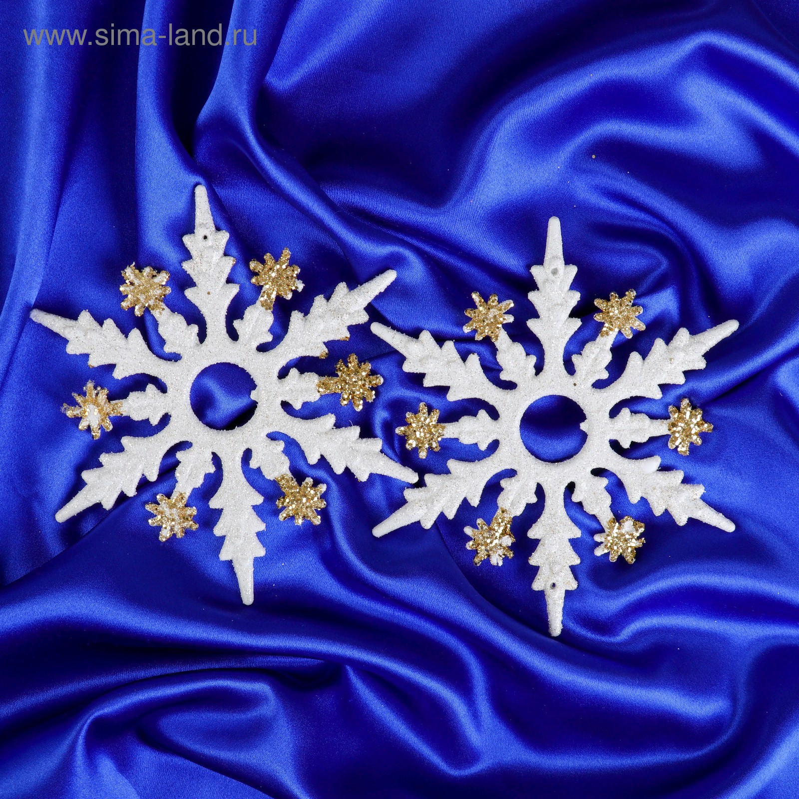 Изображение товара Набор елочных игрушек Снежинка полярная зимнее волшебство 2 шт белый