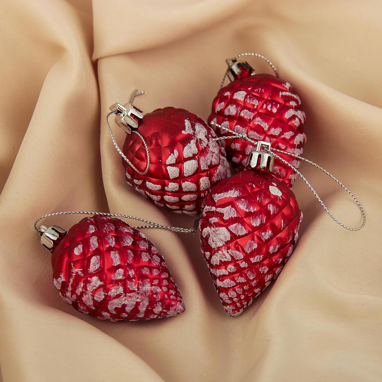 Изображение товара Набор елочных игрушек Шишка с инеем 5 см 4 шт