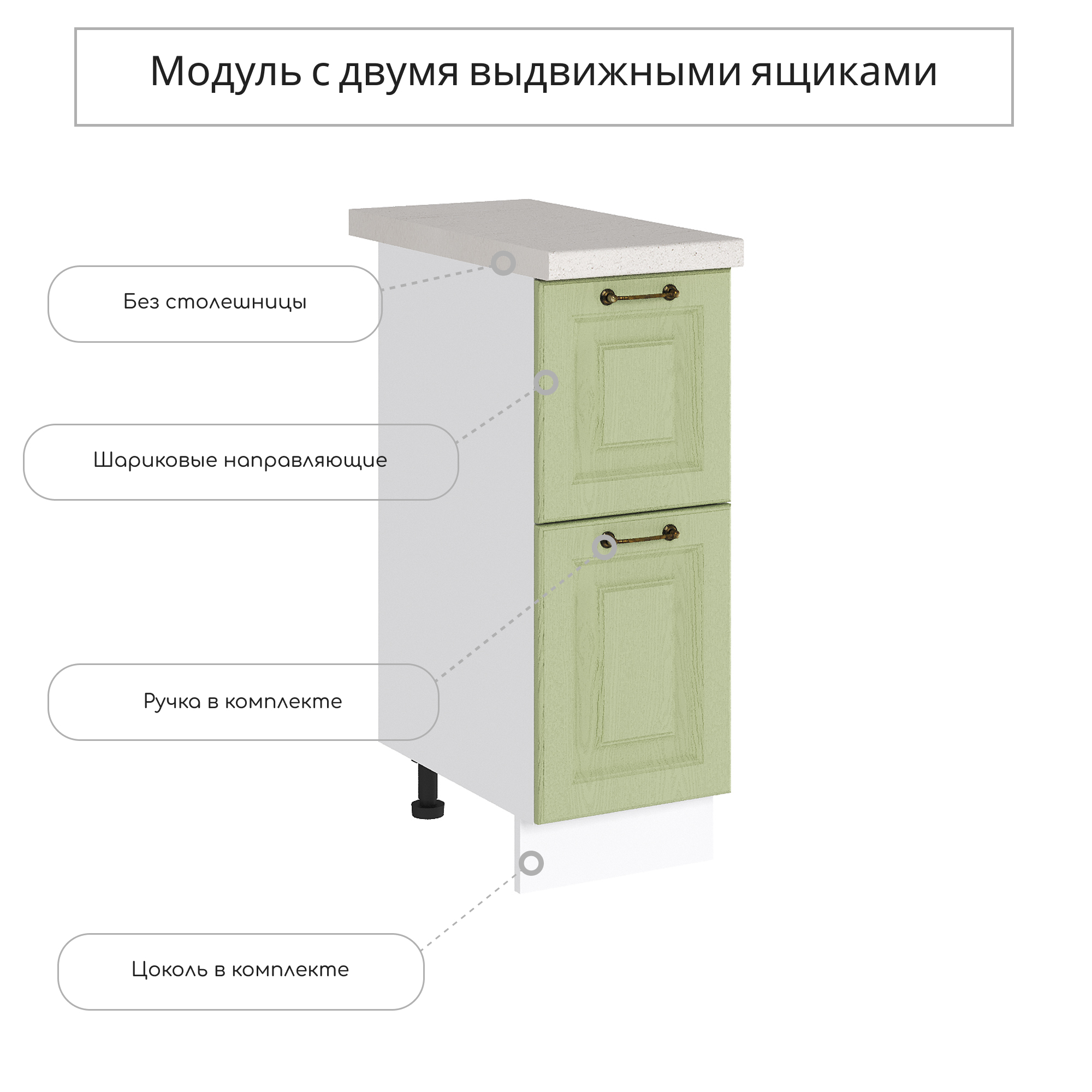 Изображение товара Напольный шкаф 30x81.6x47.8 см Сурская мебель серия Ницца белый и зеленый Изображение товара Напольный шкаф 30x81.6x47.8 см Сурская мебель серия Ницца белый и зеленый