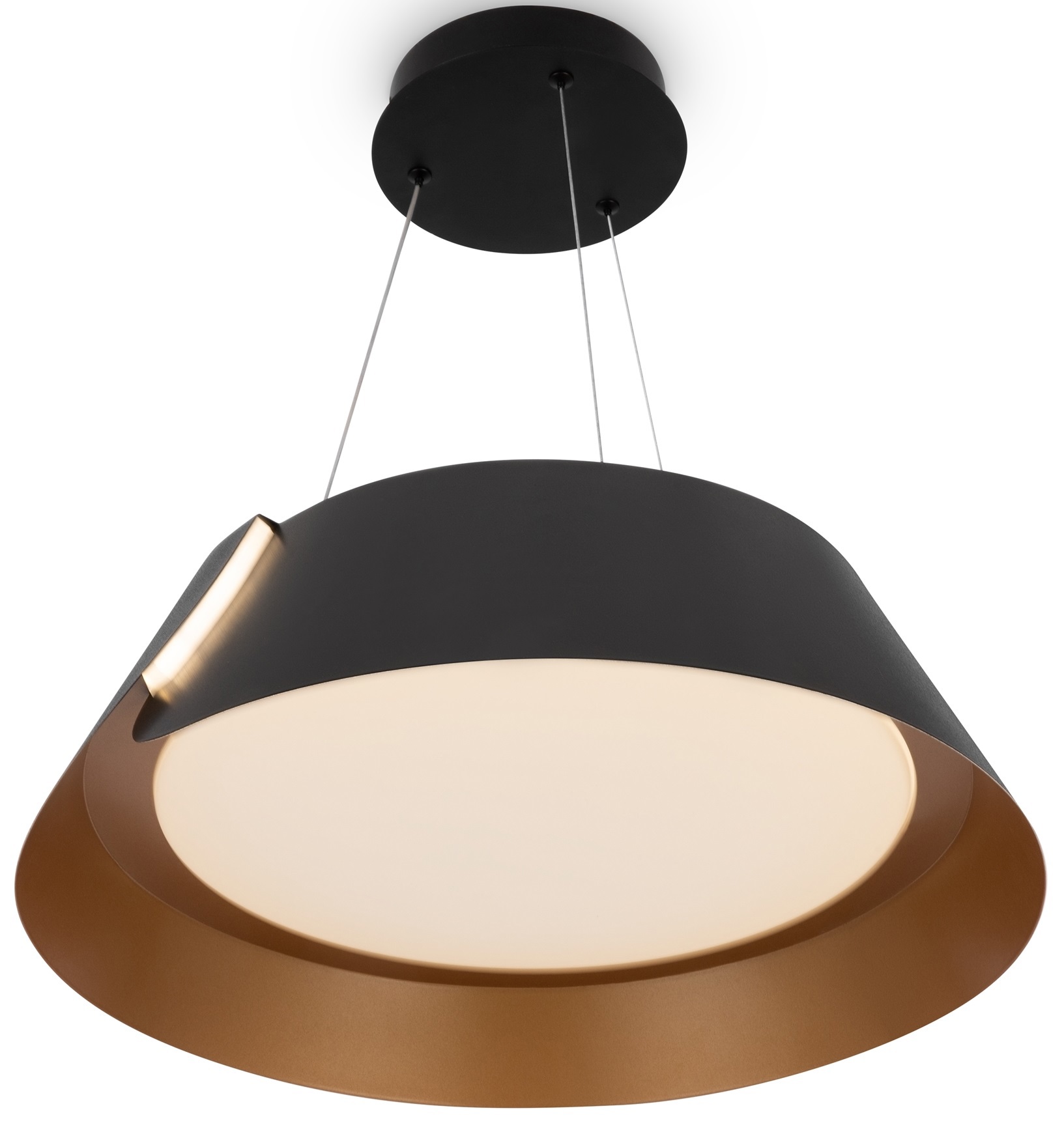 Изображение товара Люстра потолочная светодиодная Portal FR6092PL-L72GB черная золото современная