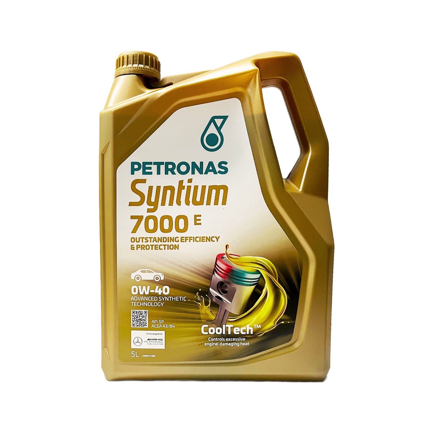 Изображение товара Моторное синтетическое масло PETRONAS Syntium 7000E 0W-40 5L для автомобиля