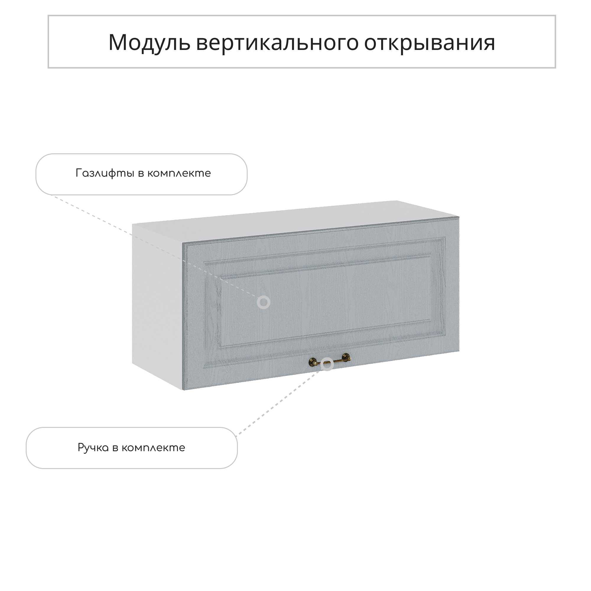 Изображение товара Навесной шкаф Ницца Сурская мебель Дуб серый 80 см 35.8 см